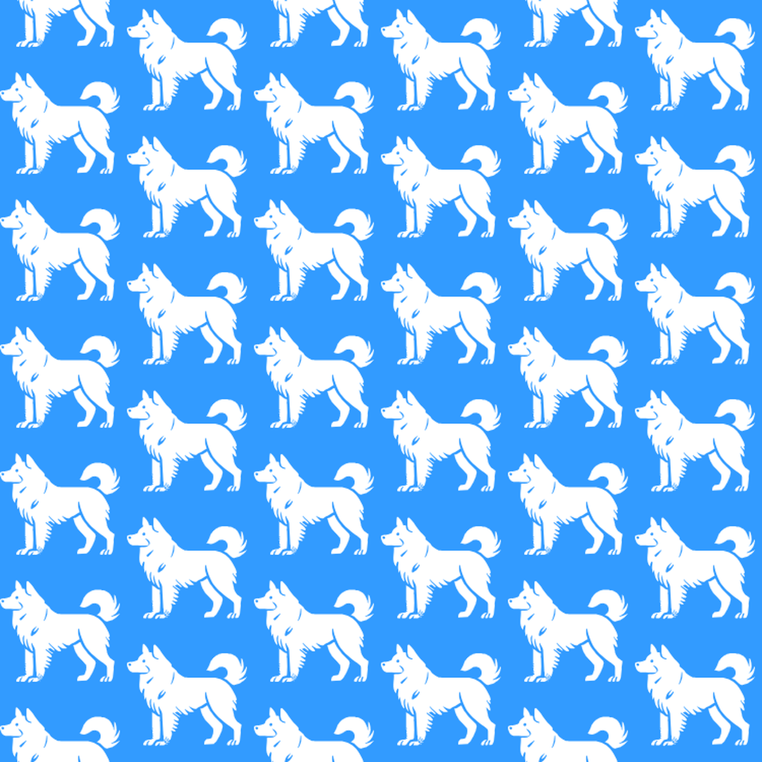 Condensed pattern of Thai Bangkaew Dogs on a blue background