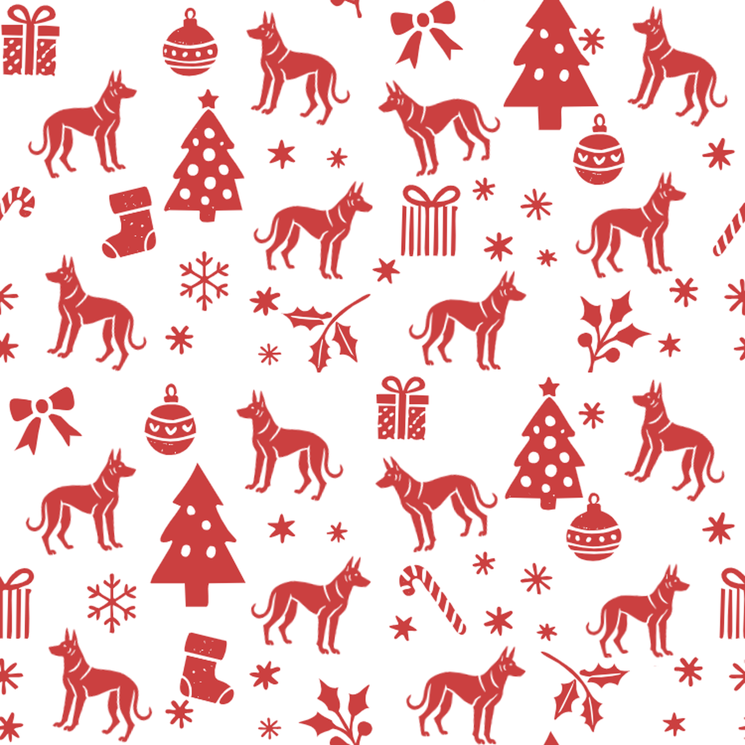 Thai Ridgeback and Red Christmas Symbols