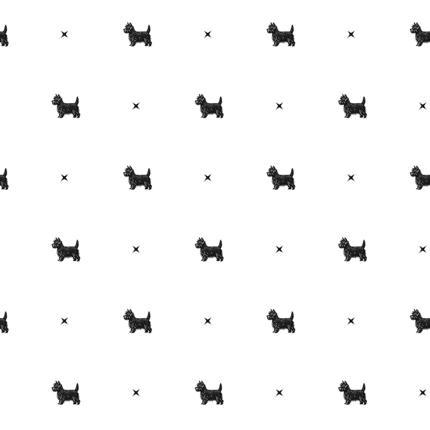 Minimalist pattern of West Highland White Terriers