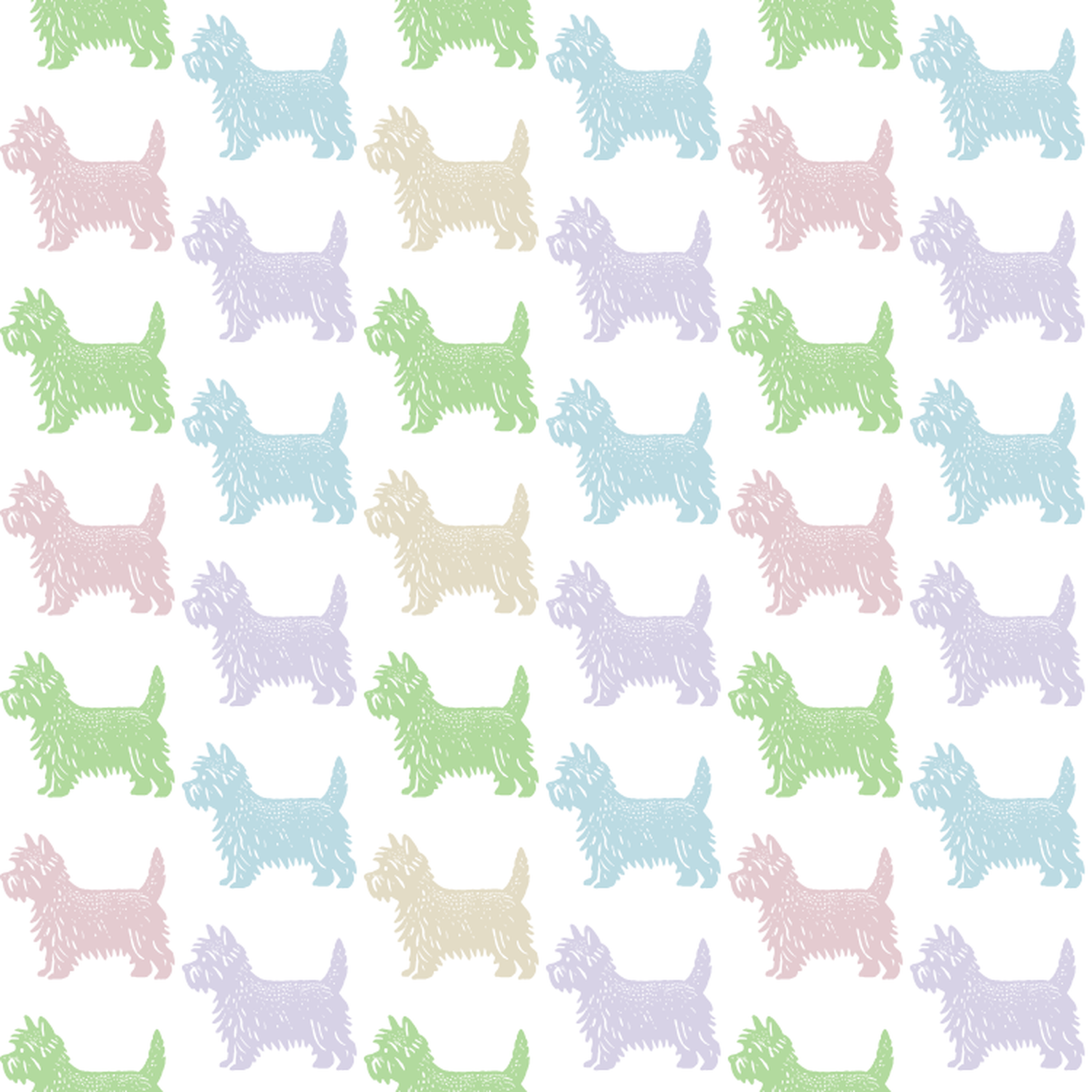 Pastel Candy Colored West Highland White Terriers