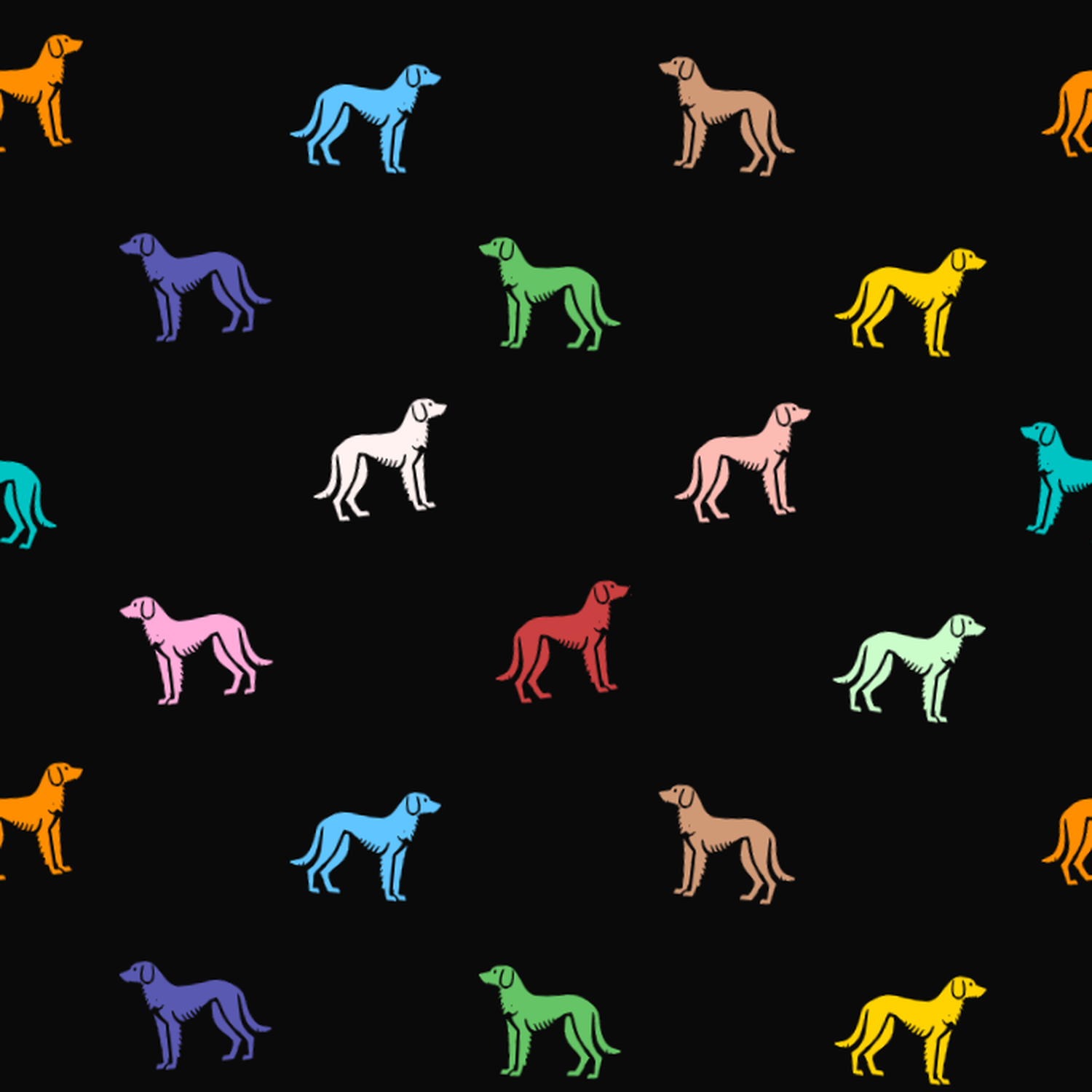 Multicolored Barak hound Pattern on a Dark Background