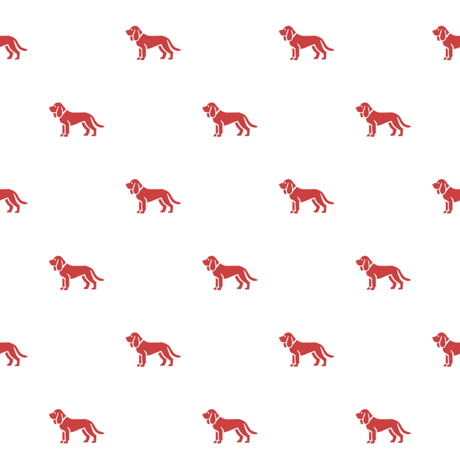 Basic Red on White Basset Artésien Normand Pattern