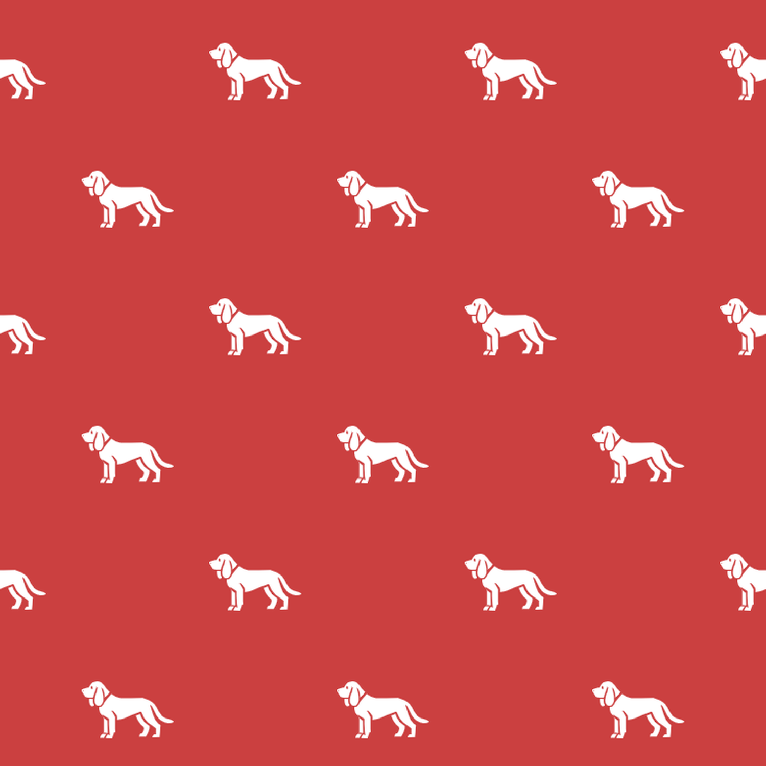 Basic White on Red Basset Artésien Normand Pattern