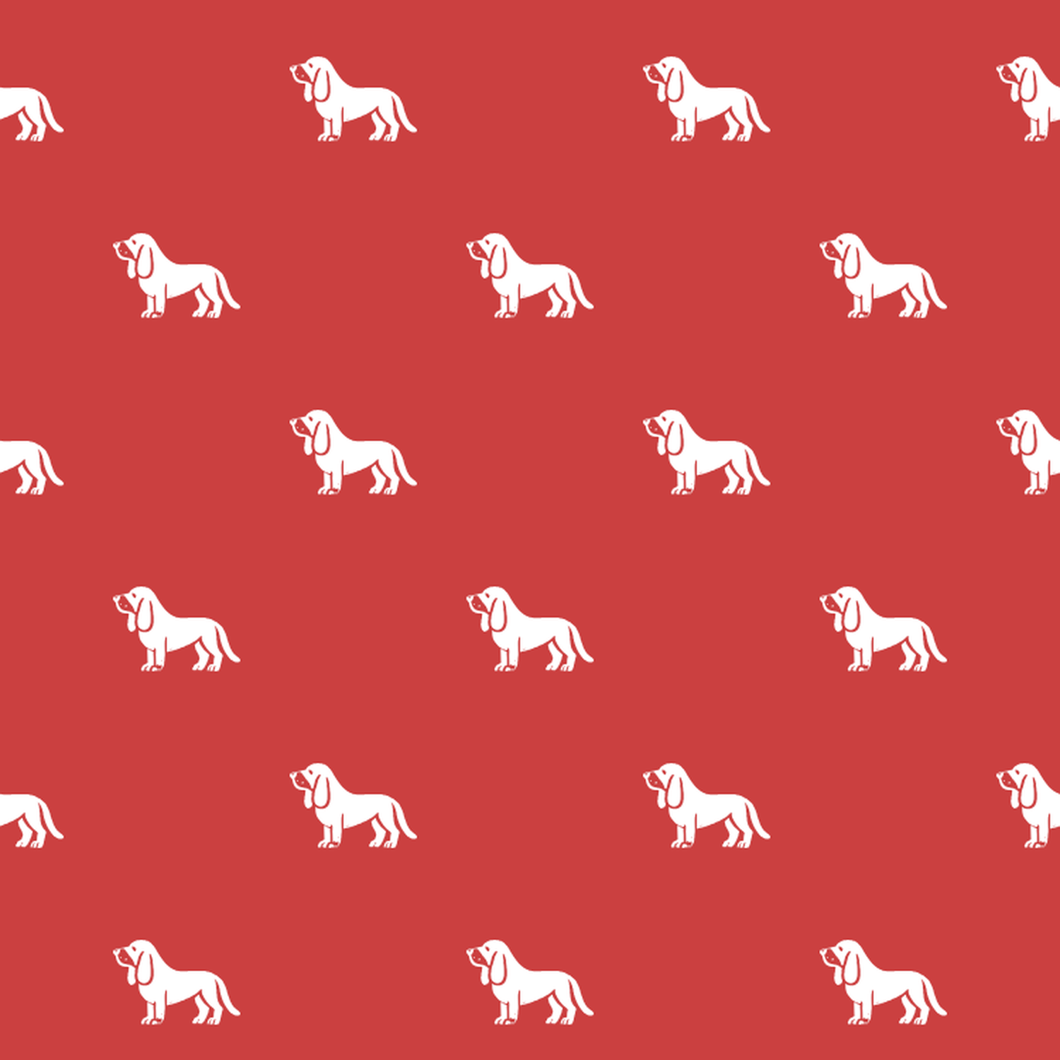 Basic White on Red Basset Hound Pattern