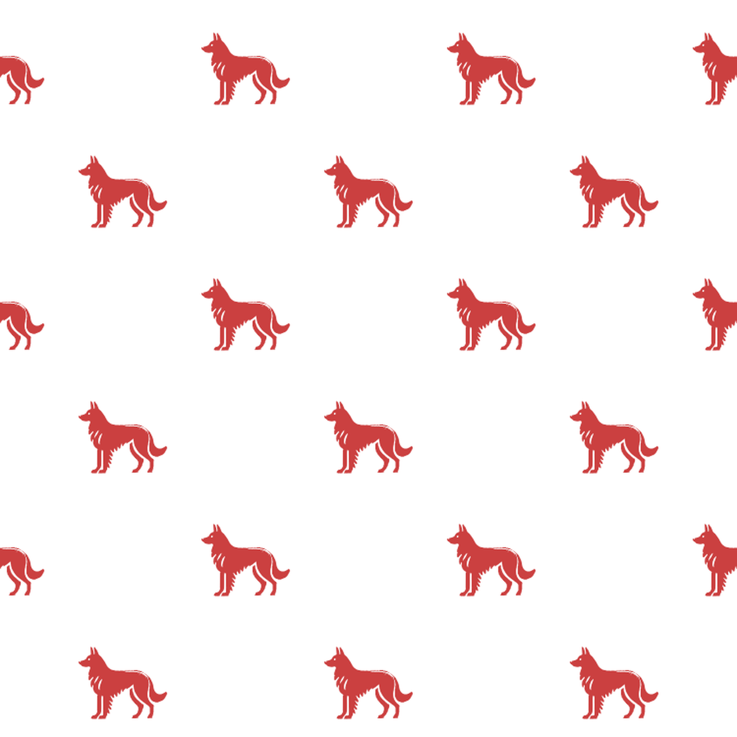 Basic Red on White Belgian Groenendael Pattern