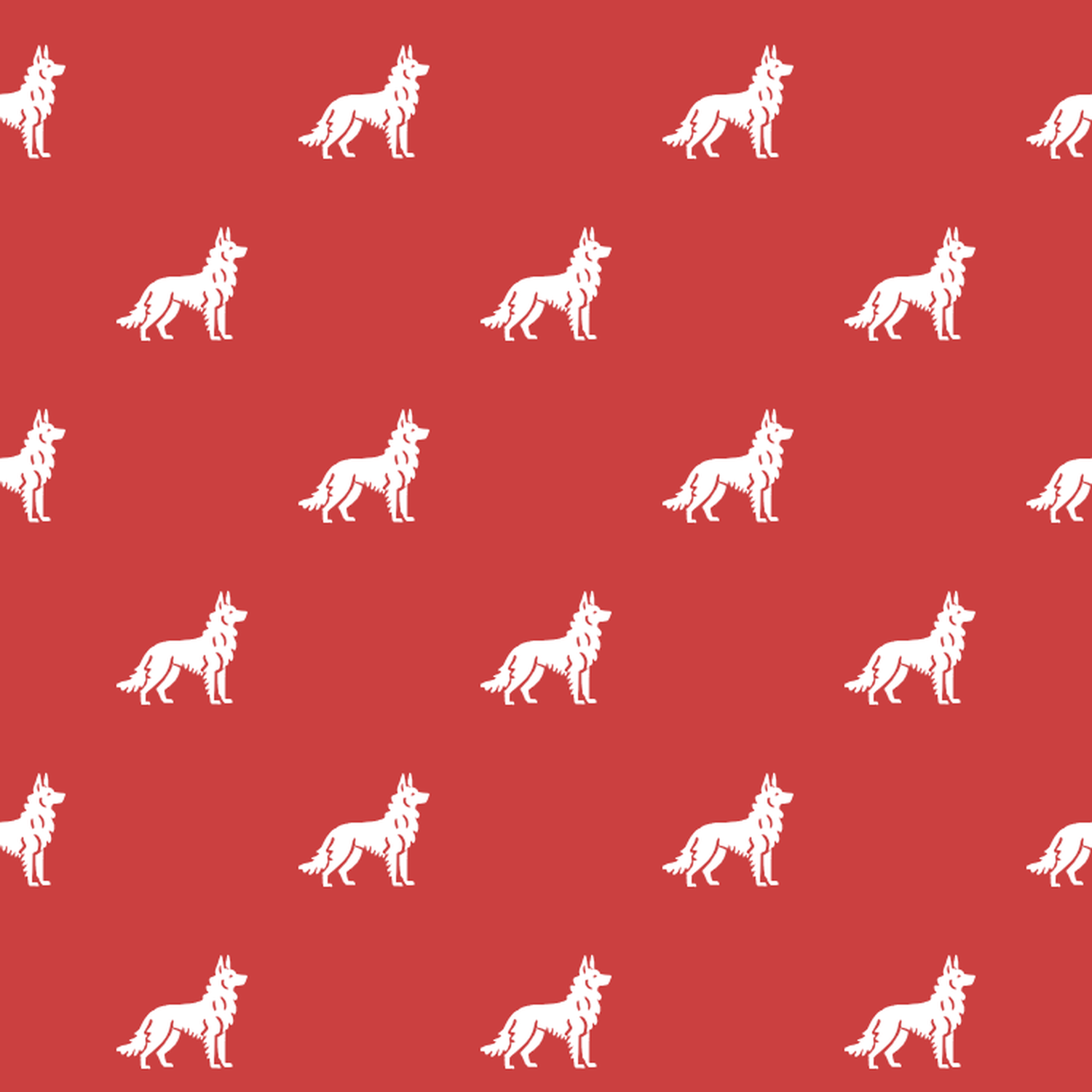 Basic White on Red Belgian Laekenois Pattern