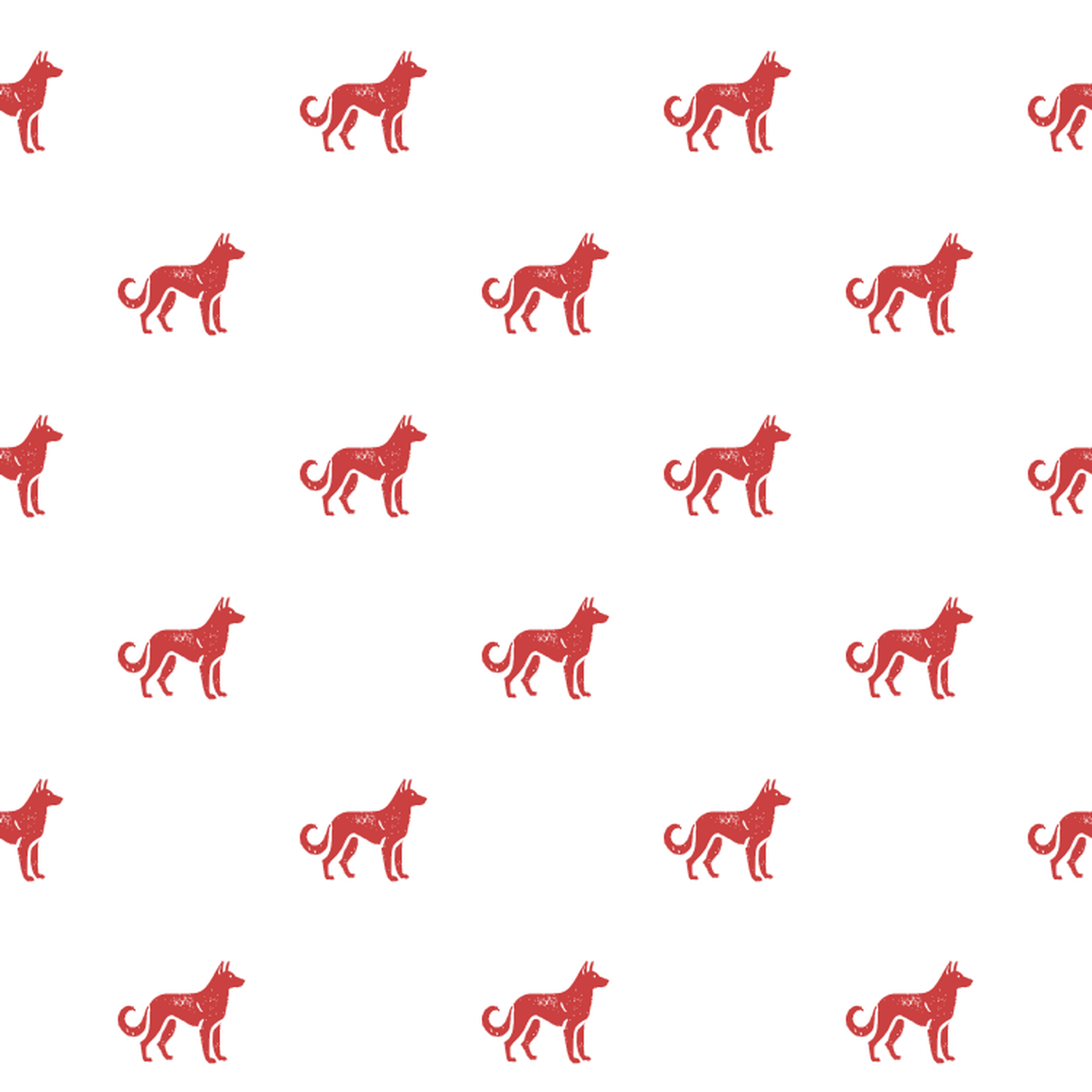 Basic Red on White Belgian Shepherd Pattern