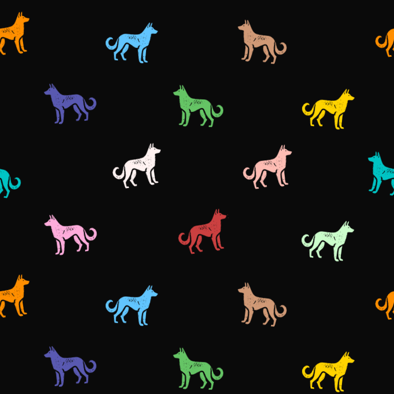 Multicolored Belgian Shepherd Pattern on a Dark Background