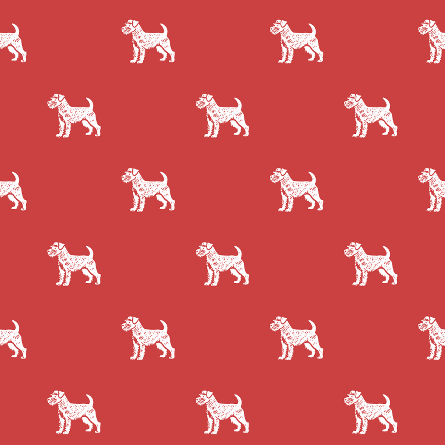 Basic White on Red Border Terrier Pattern