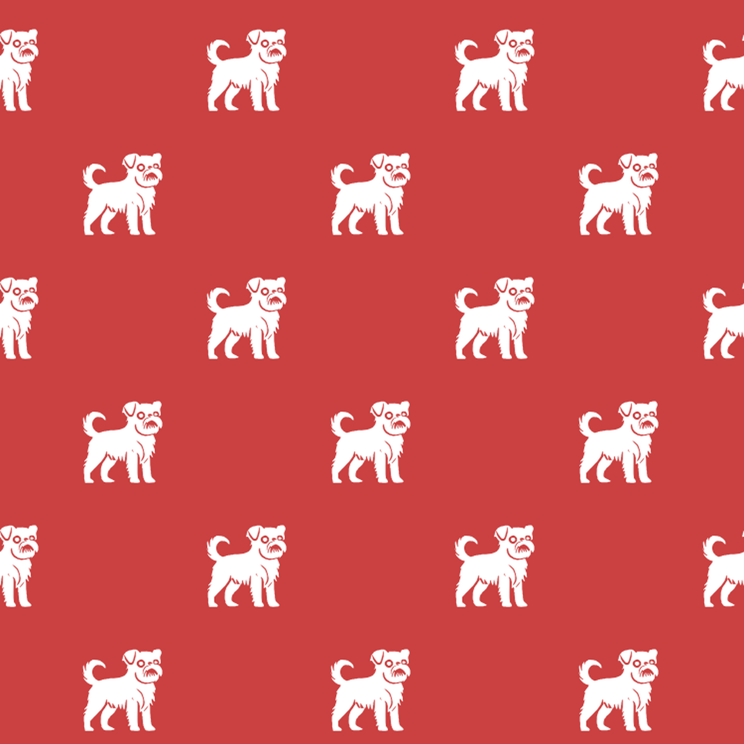 Basic White on Red Brussels Griffon Pattern