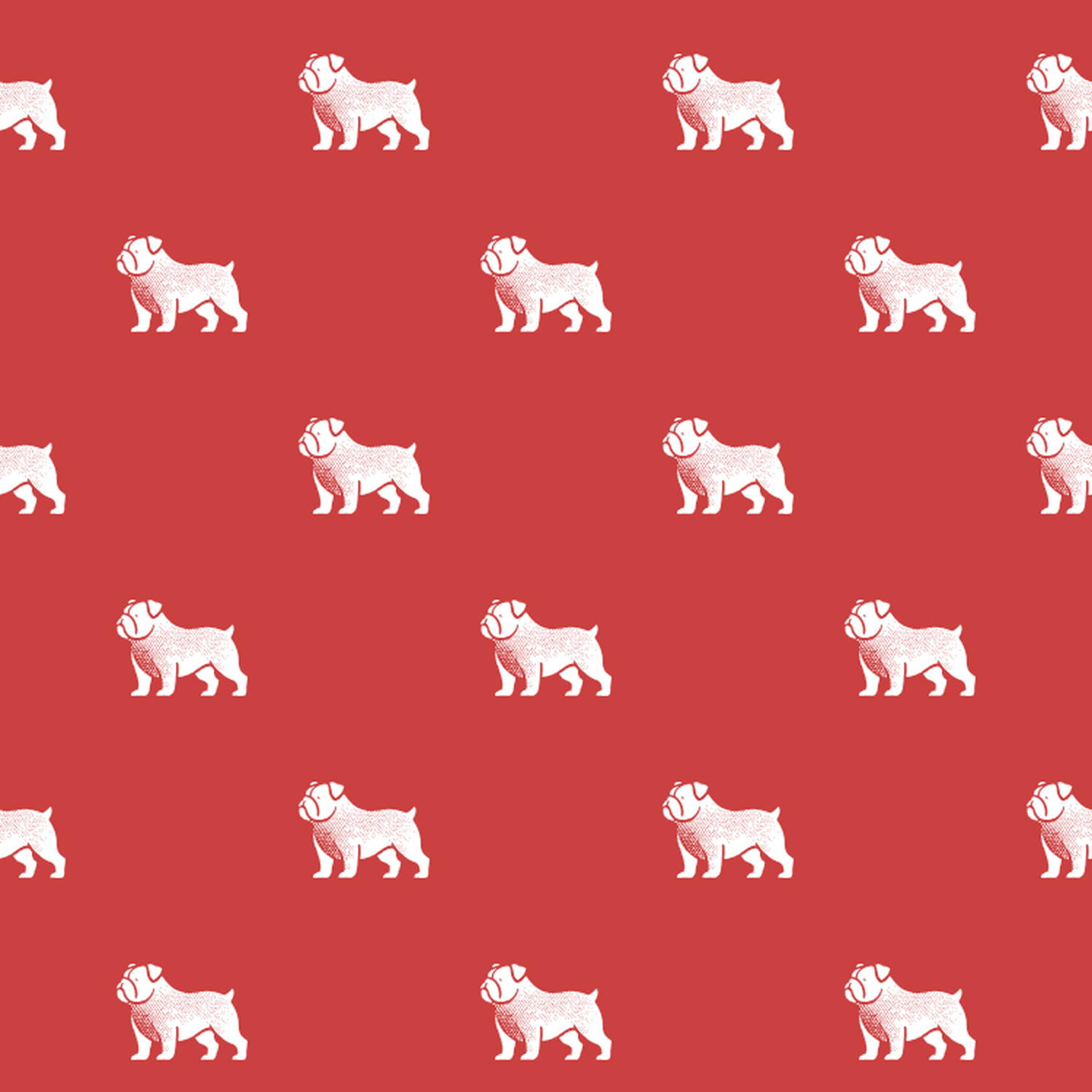 Basic White on Red Bulldog Pattern