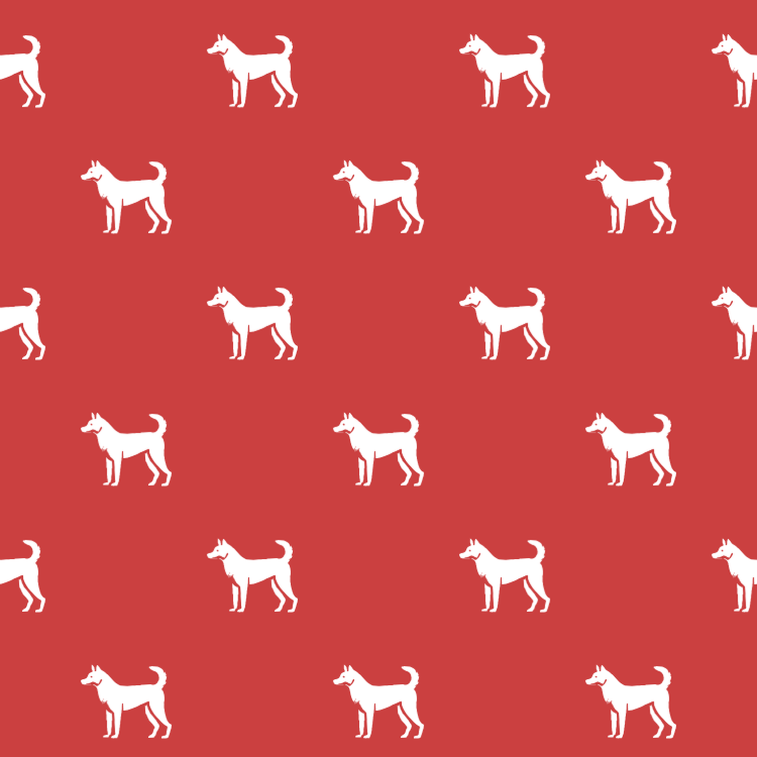 Basic White on Red Canaan Dog Pattern