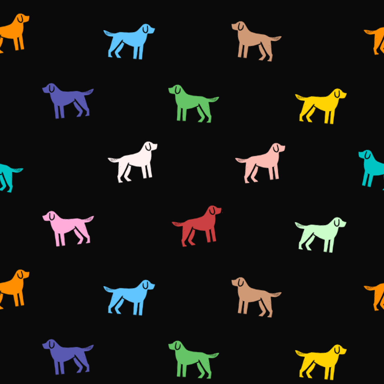 Multicolored Cão de Castro Laboreiro Pattern on a Dark Background