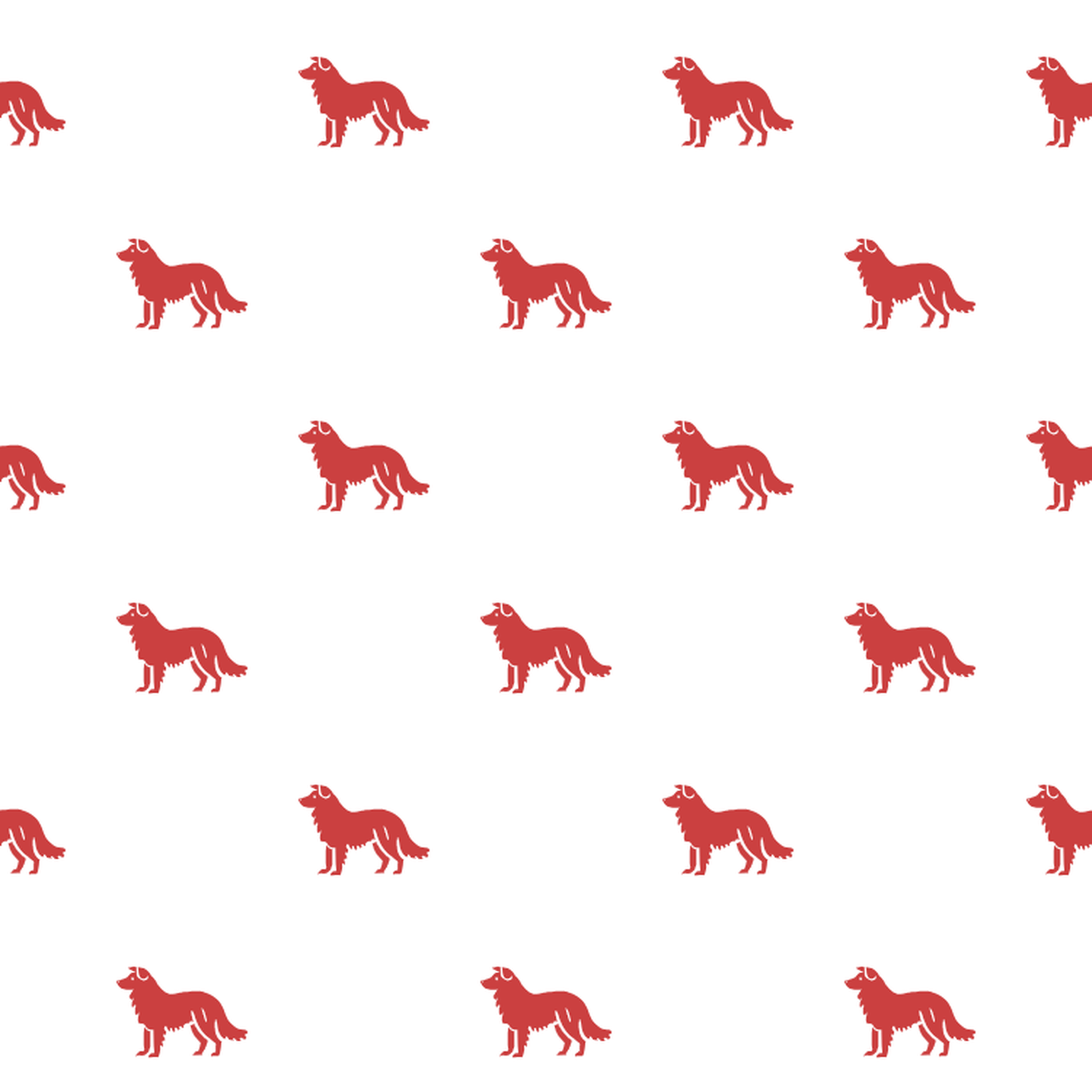 Basic Red on White Croatian Sheepdog Pattern