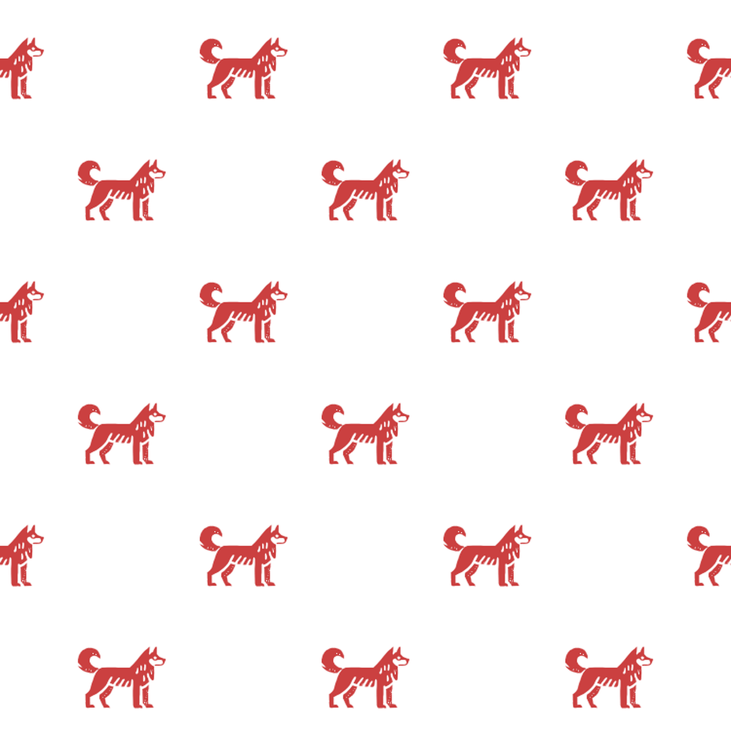 Basic Red on White East Siberian Laika Pattern