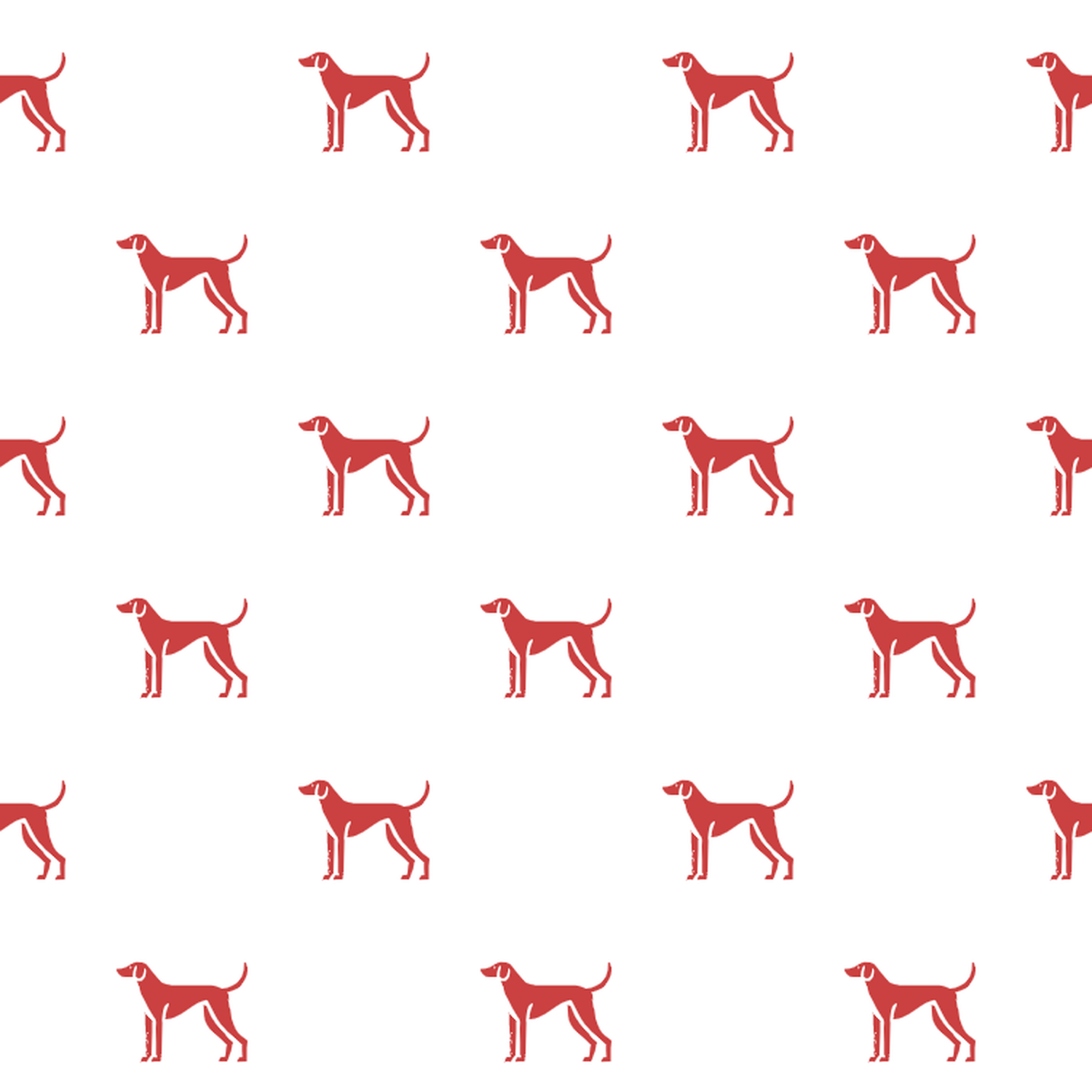 Basic Red on White English Foxhound Pattern