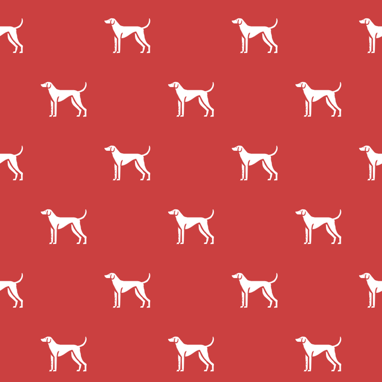 Basic White on Red English Foxhound Pattern