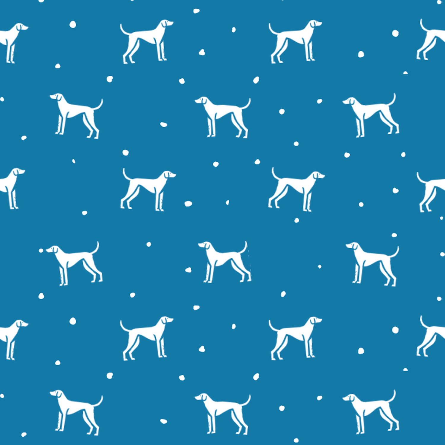 English Foxhound and Dots on Blue