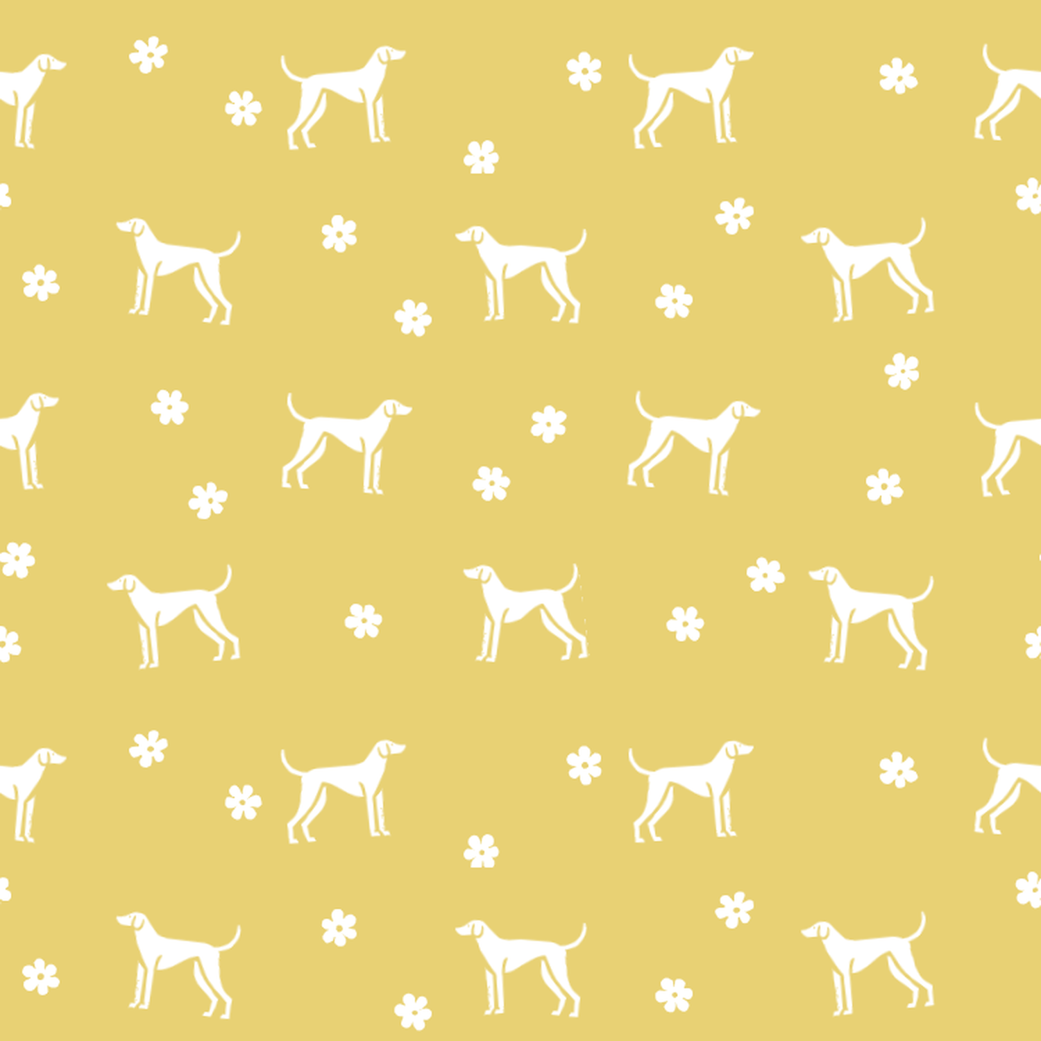 English Foxhound and Yellow Summer Flowers