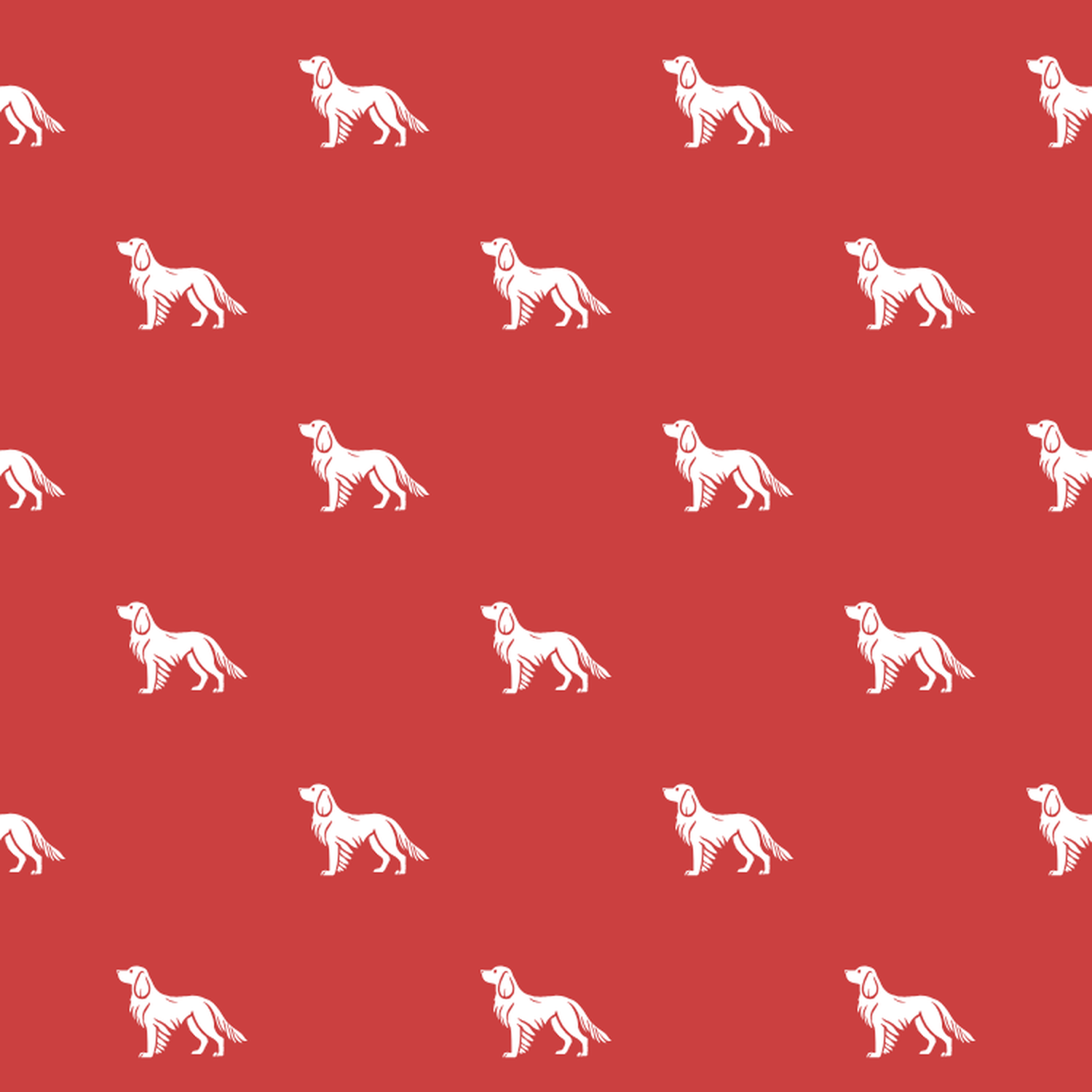 Basic White on Red German Spaniel Pattern