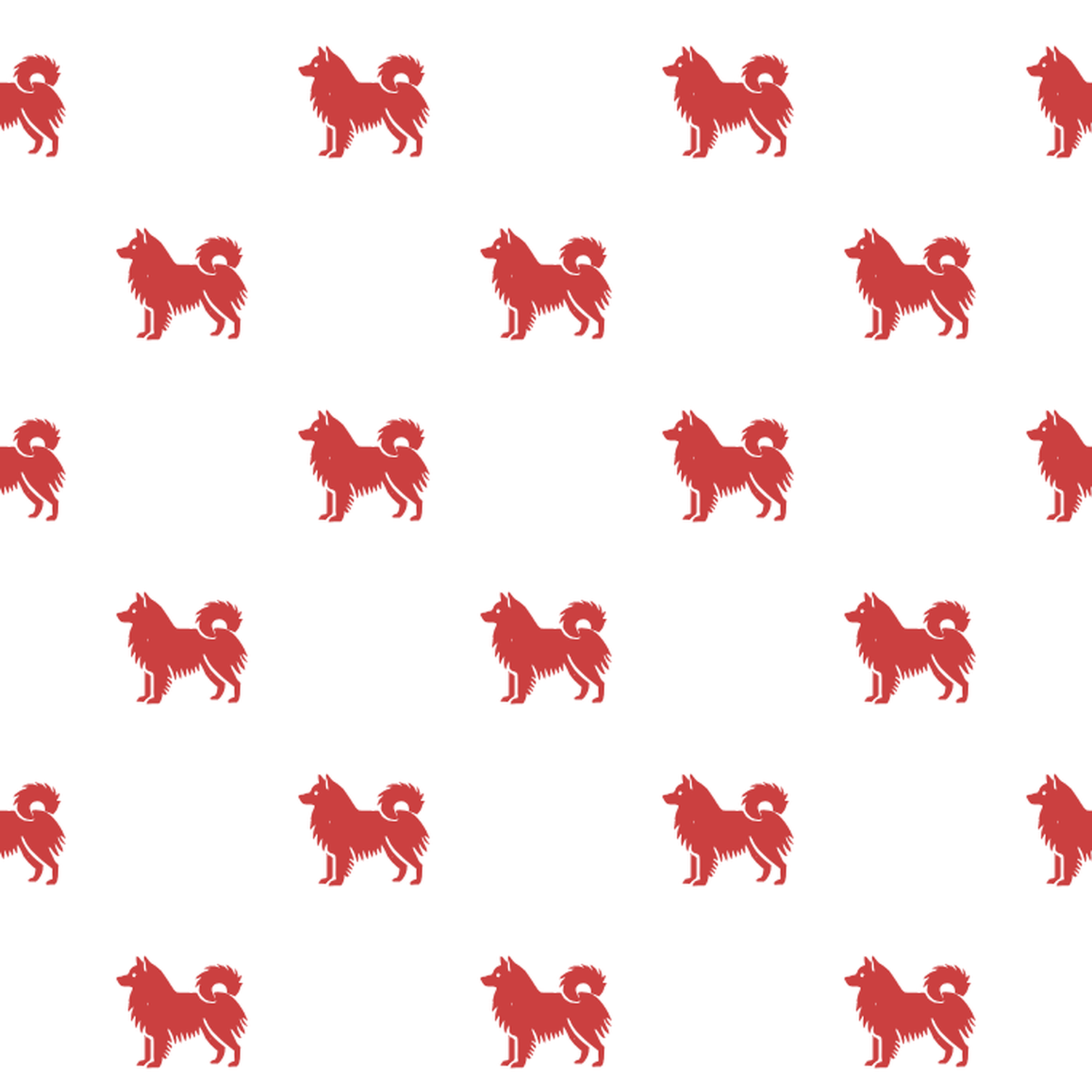 Basic Red on White German Spitz Pattern