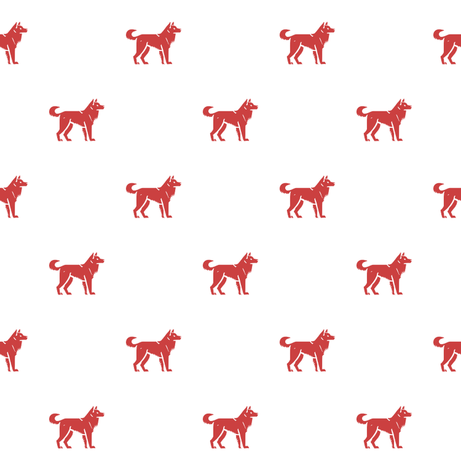 Basic Red on White Hällefors Elkhound Pattern