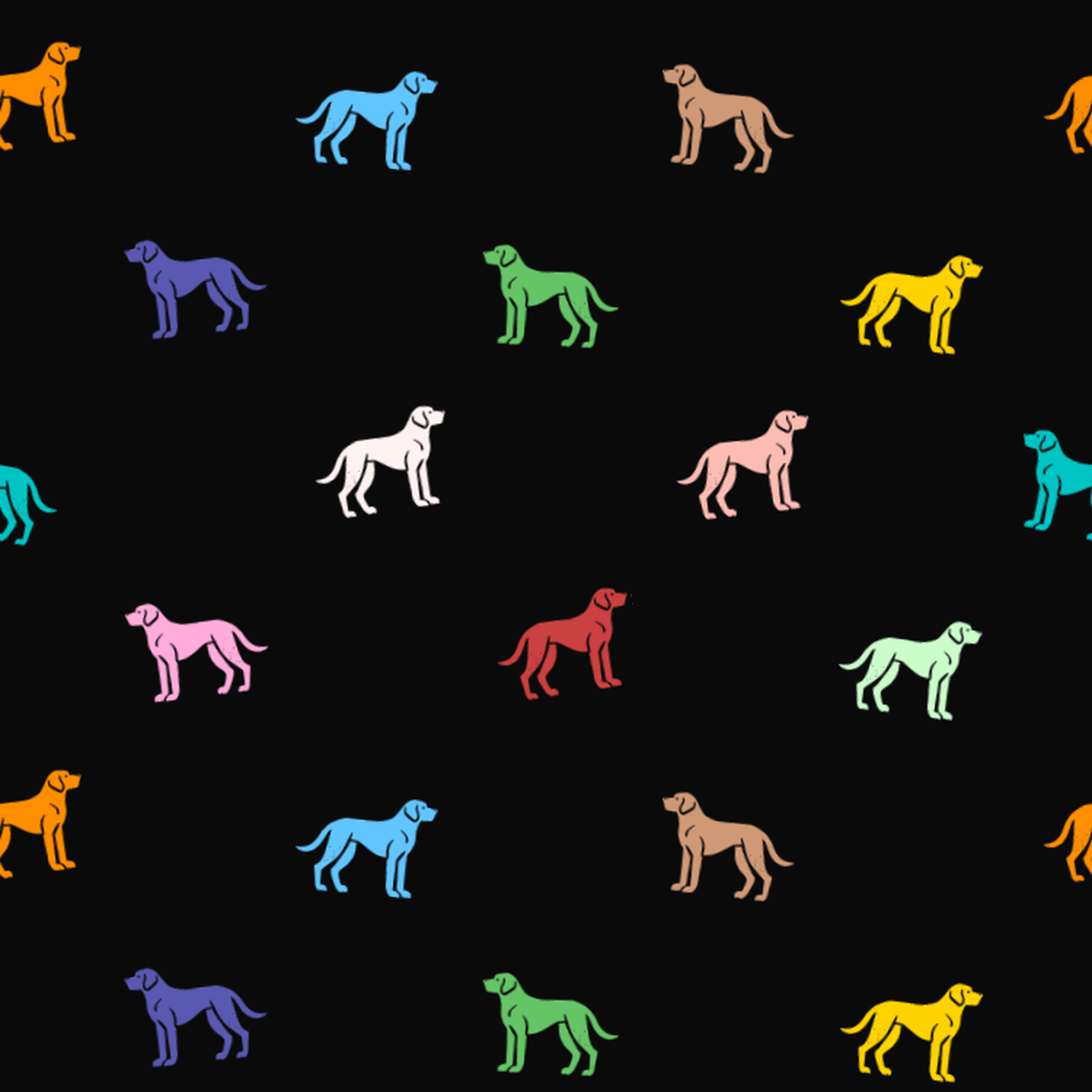 Multicolored Huntaway Pattern on a Dark Background