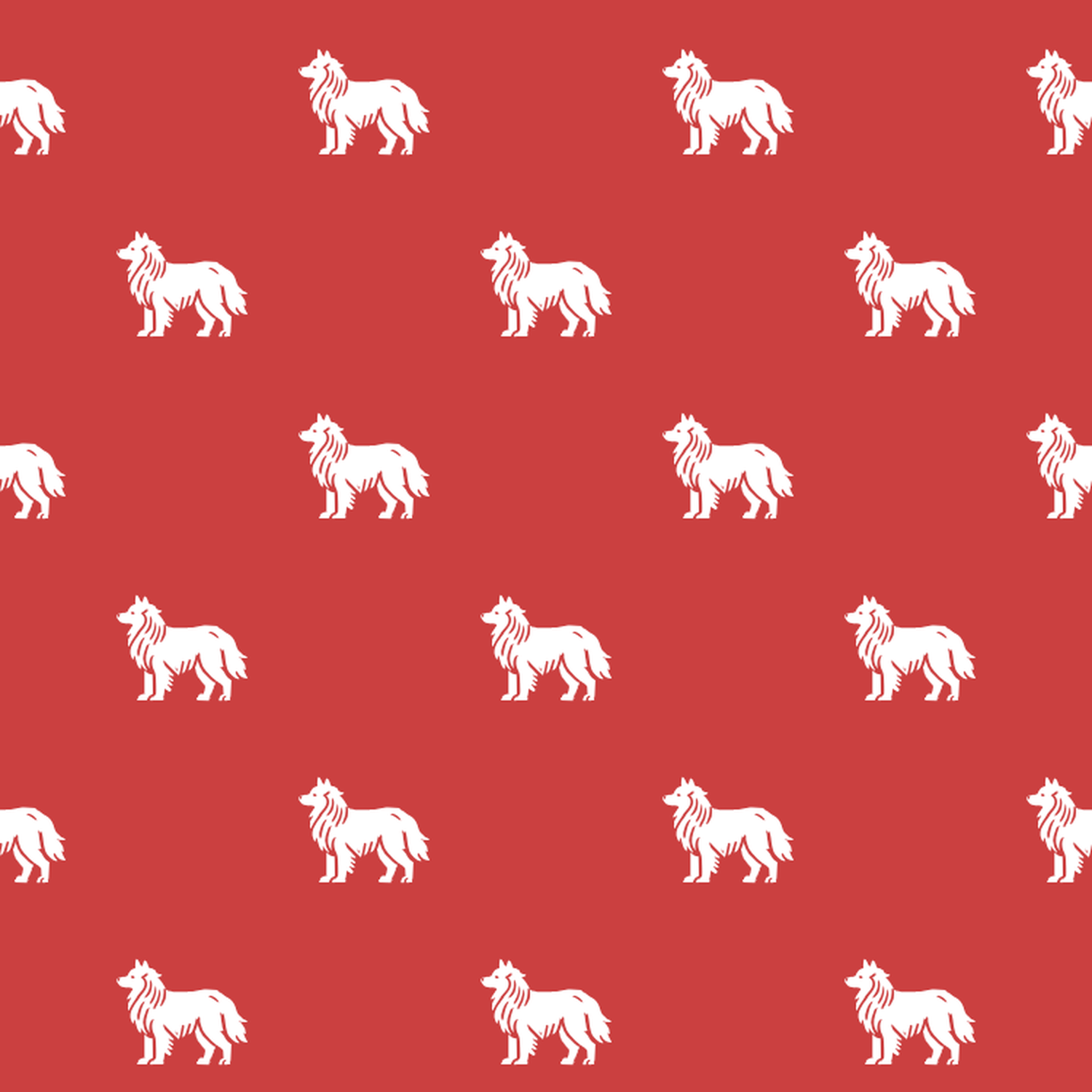 Basic White on Red Icelandic Sheepdog Pattern