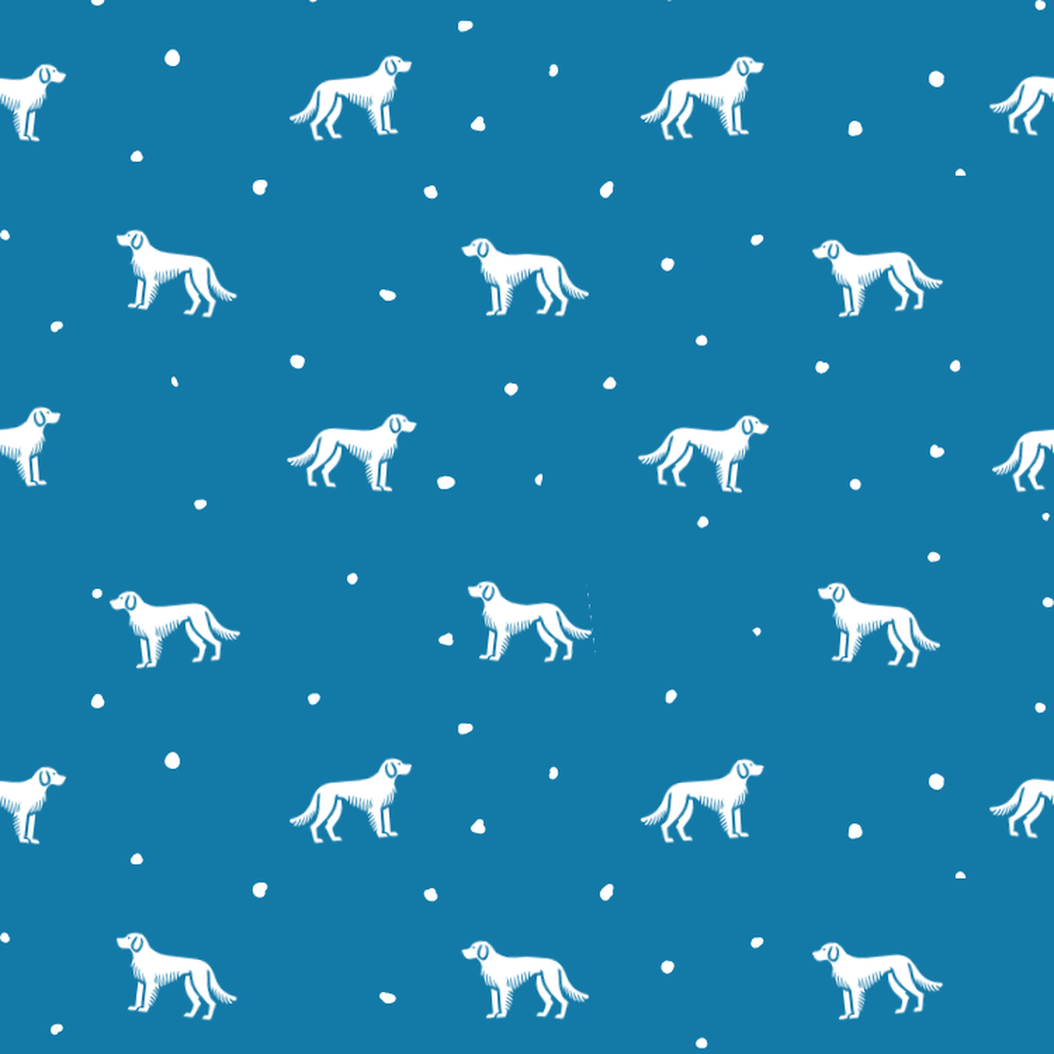 Istrian Coarse-haired Hound and Dots on Blue