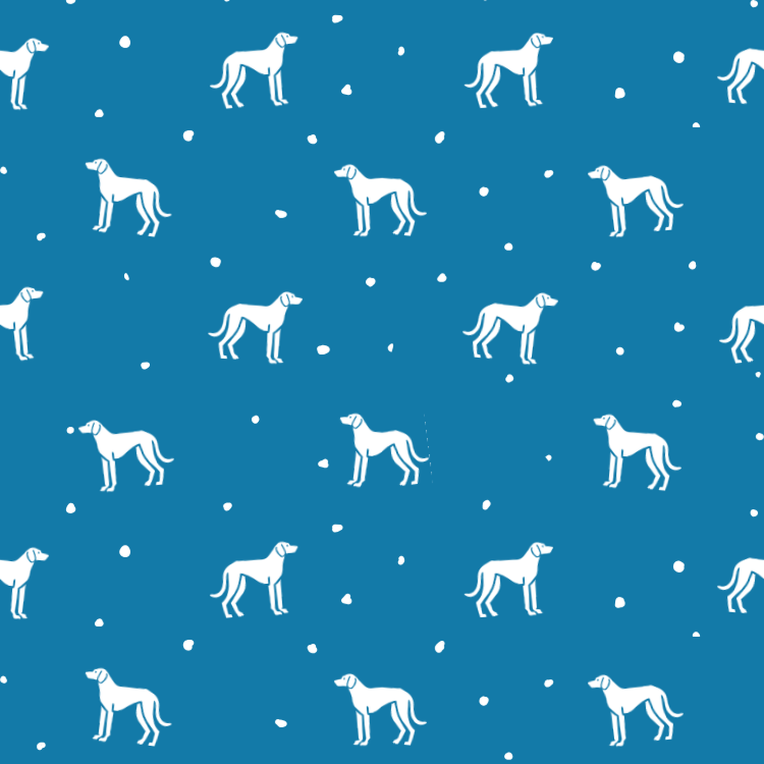 Istrian Shorthaired Hound and Dots on Blue