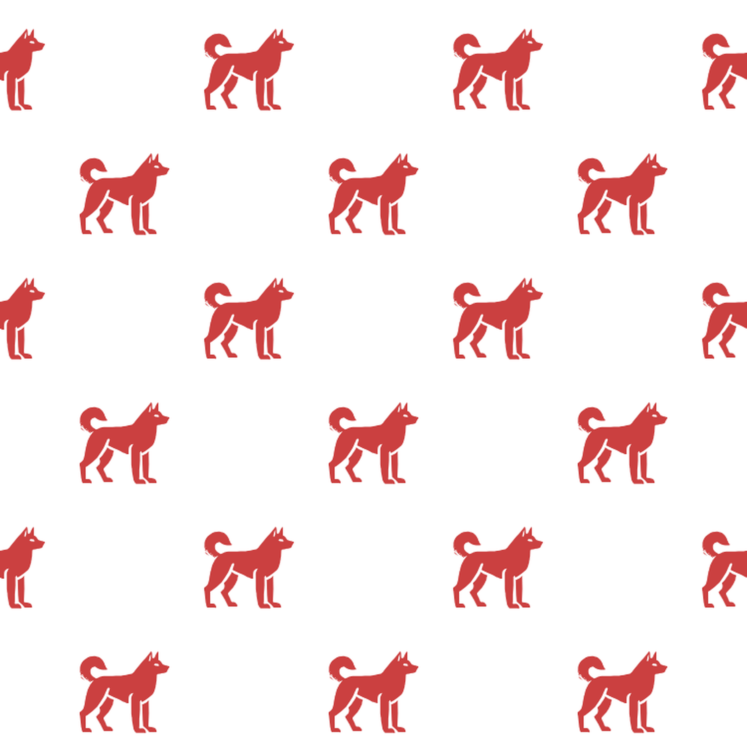 Basic Red on White Jindo Pattern