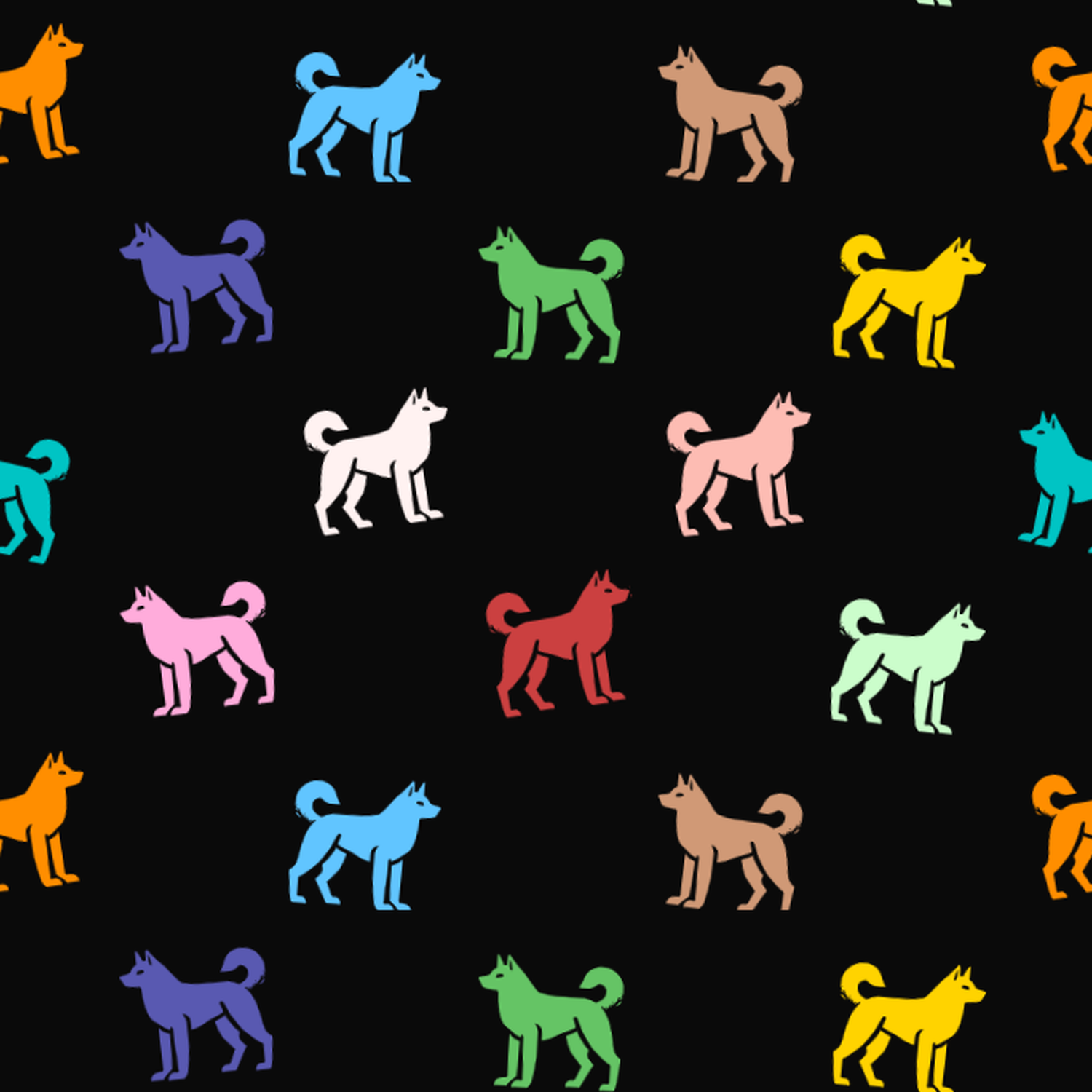 Multicolored Jindo Pattern on a Dark Background