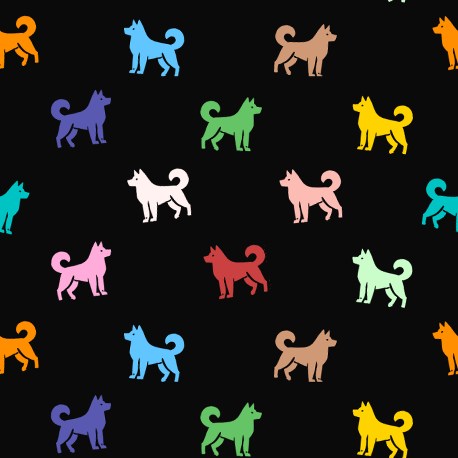 Multicolored Kai Ken Pattern on a Dark Background