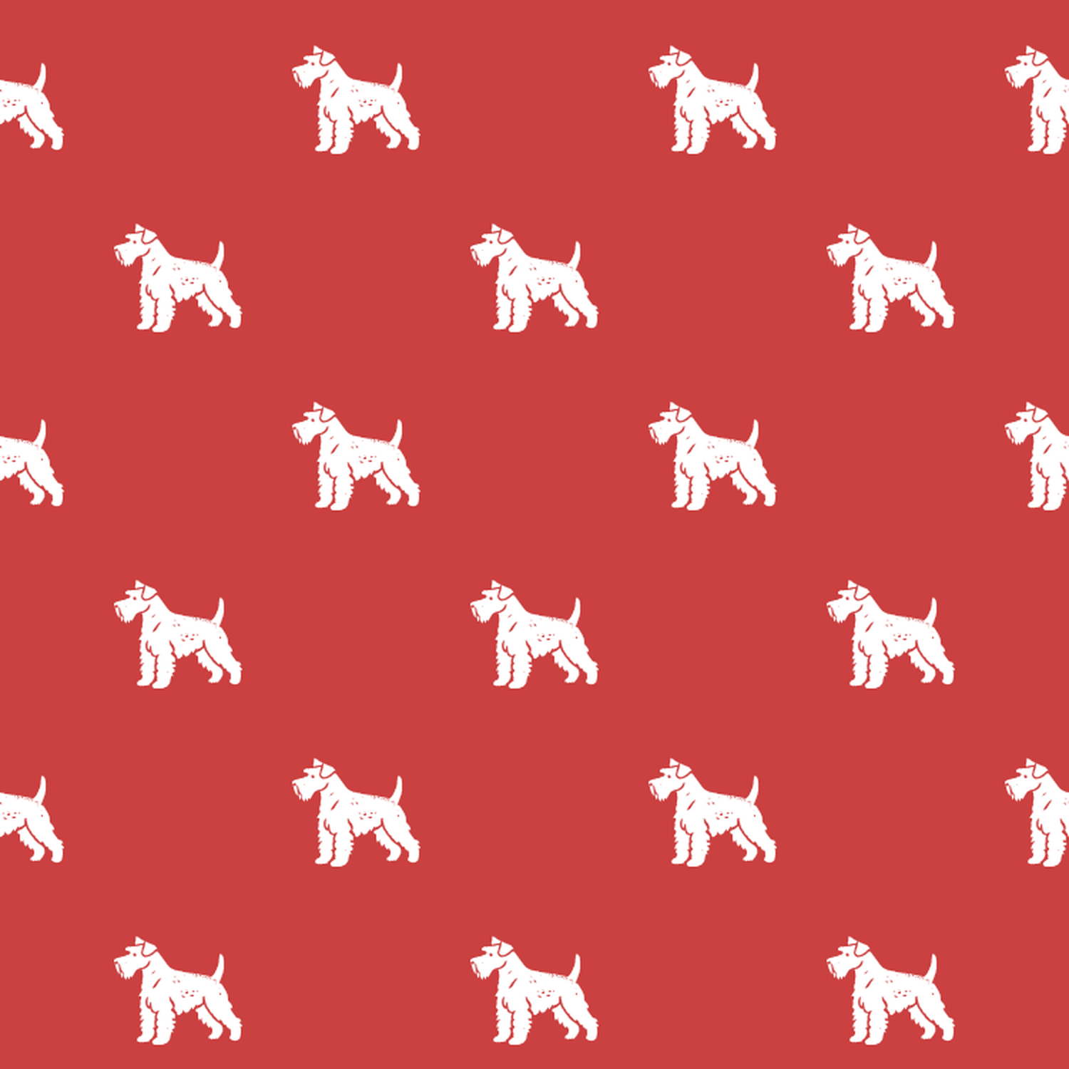 Basic White on Red Kerry Blue Terrier Pattern