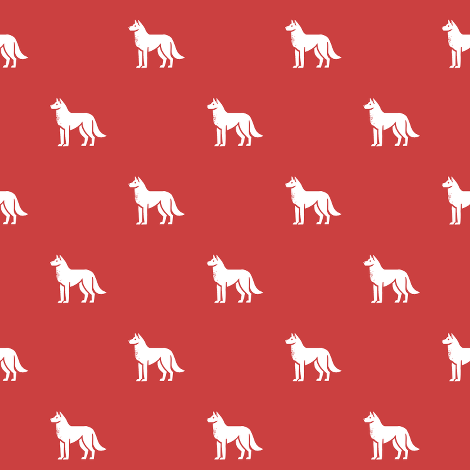 Basic White on Red Labrador Husky Pattern