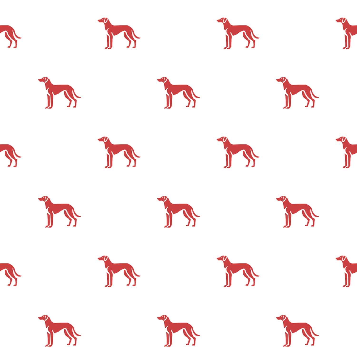 Basic Red on White Levriero Sardo Pattern