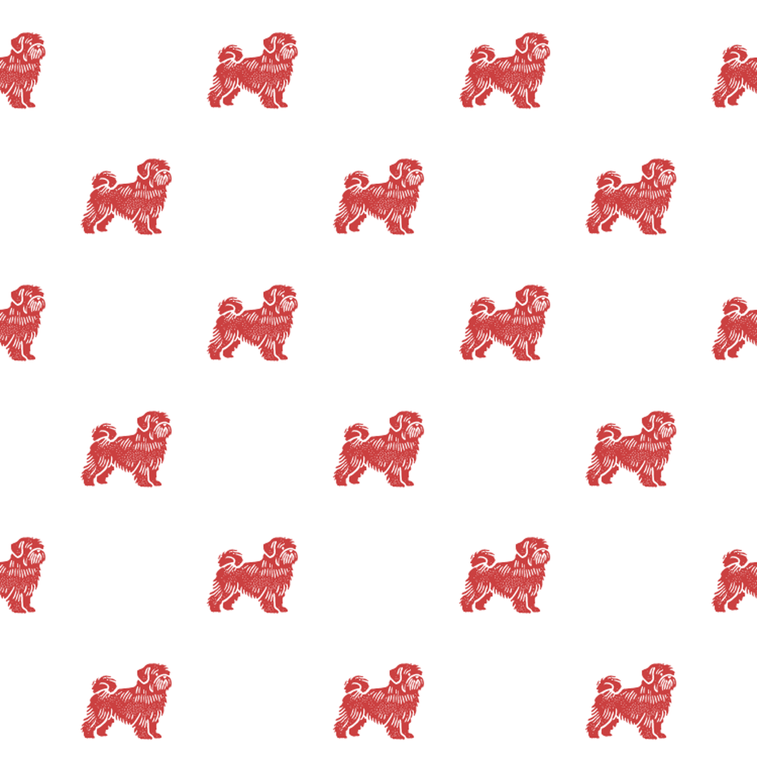 Basic Red on White Lhasa Apso Pattern