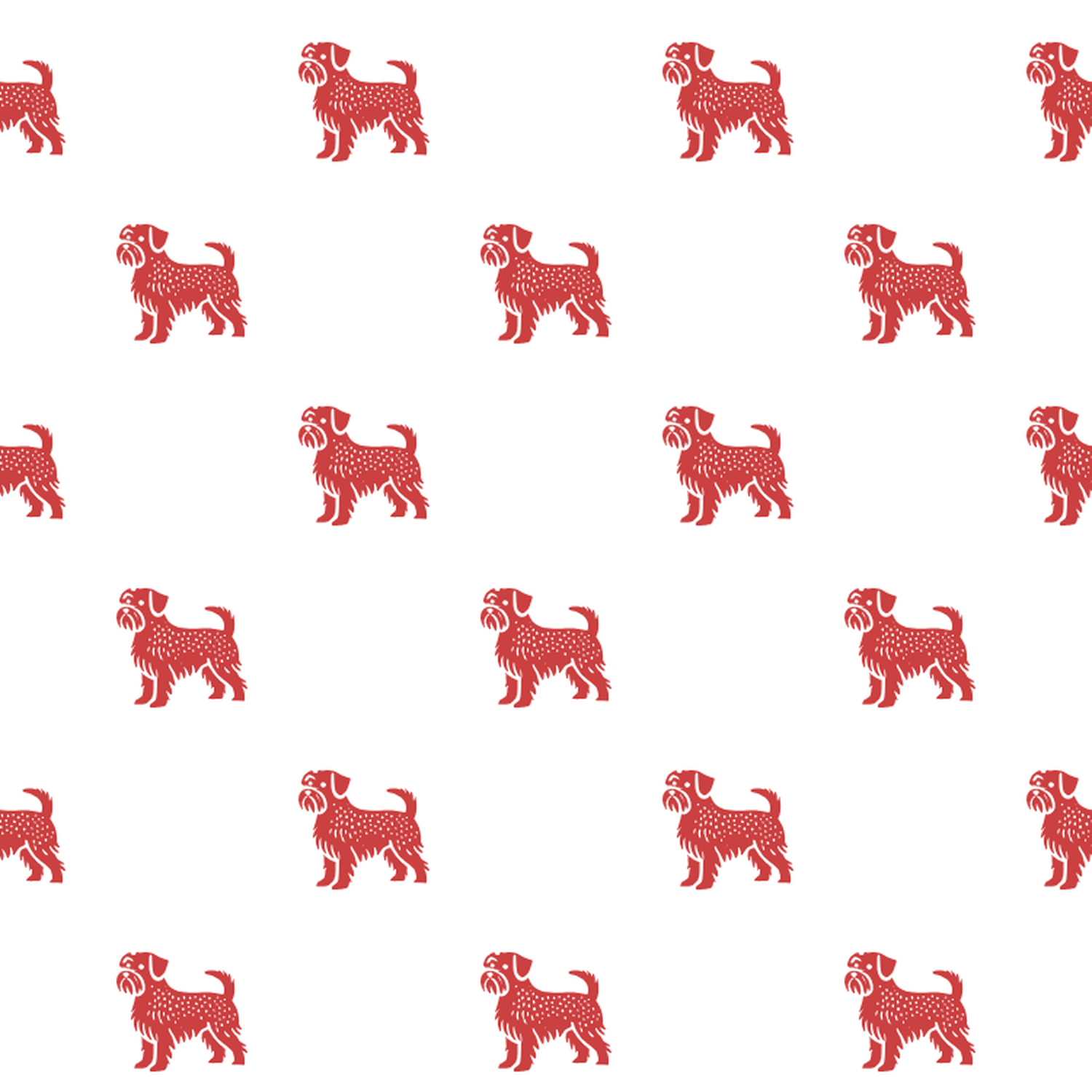 Basic Red on White Maltese Pattern