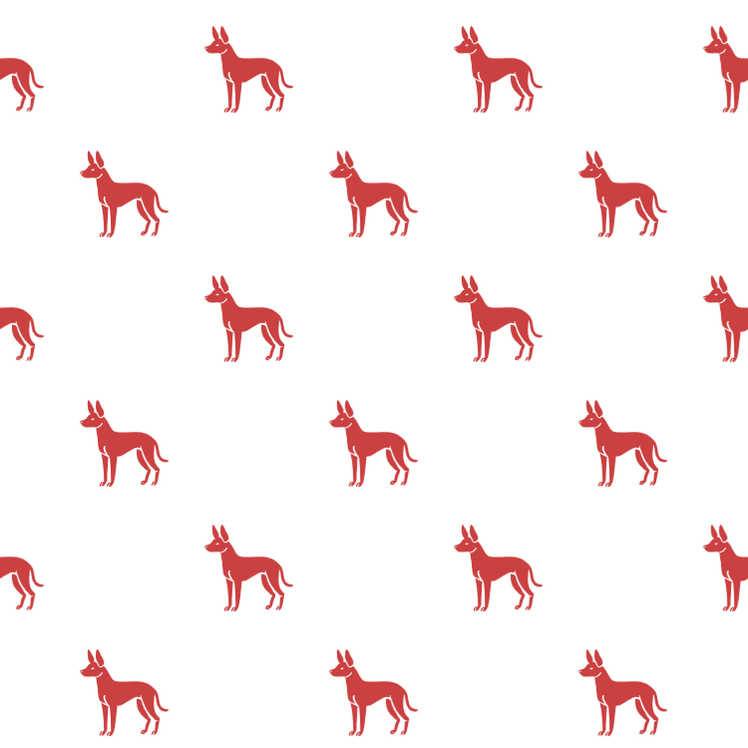 Basic Red on White Mexican Hairless Pattern