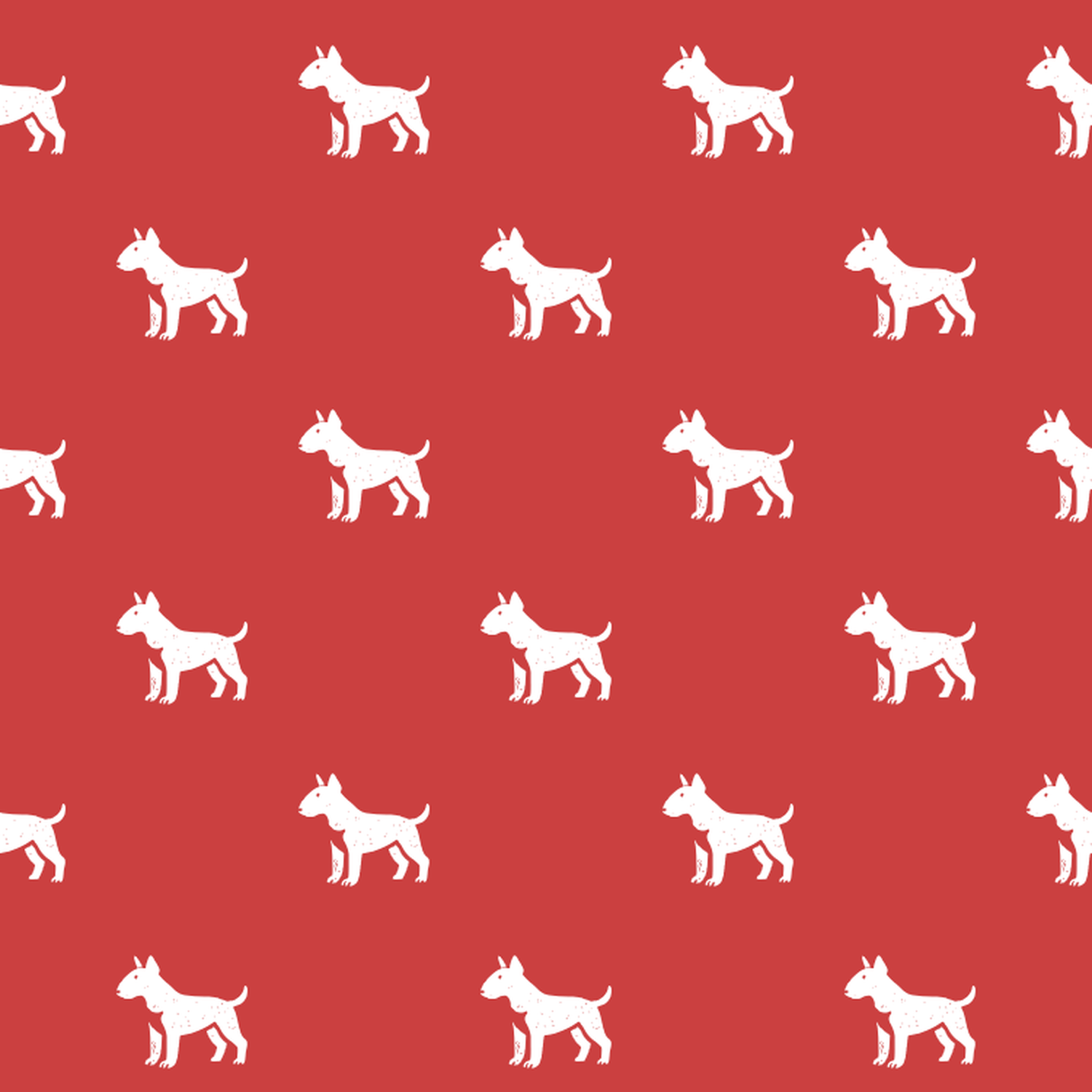 Basic White on Red Miniature Bull Terrier Pattern