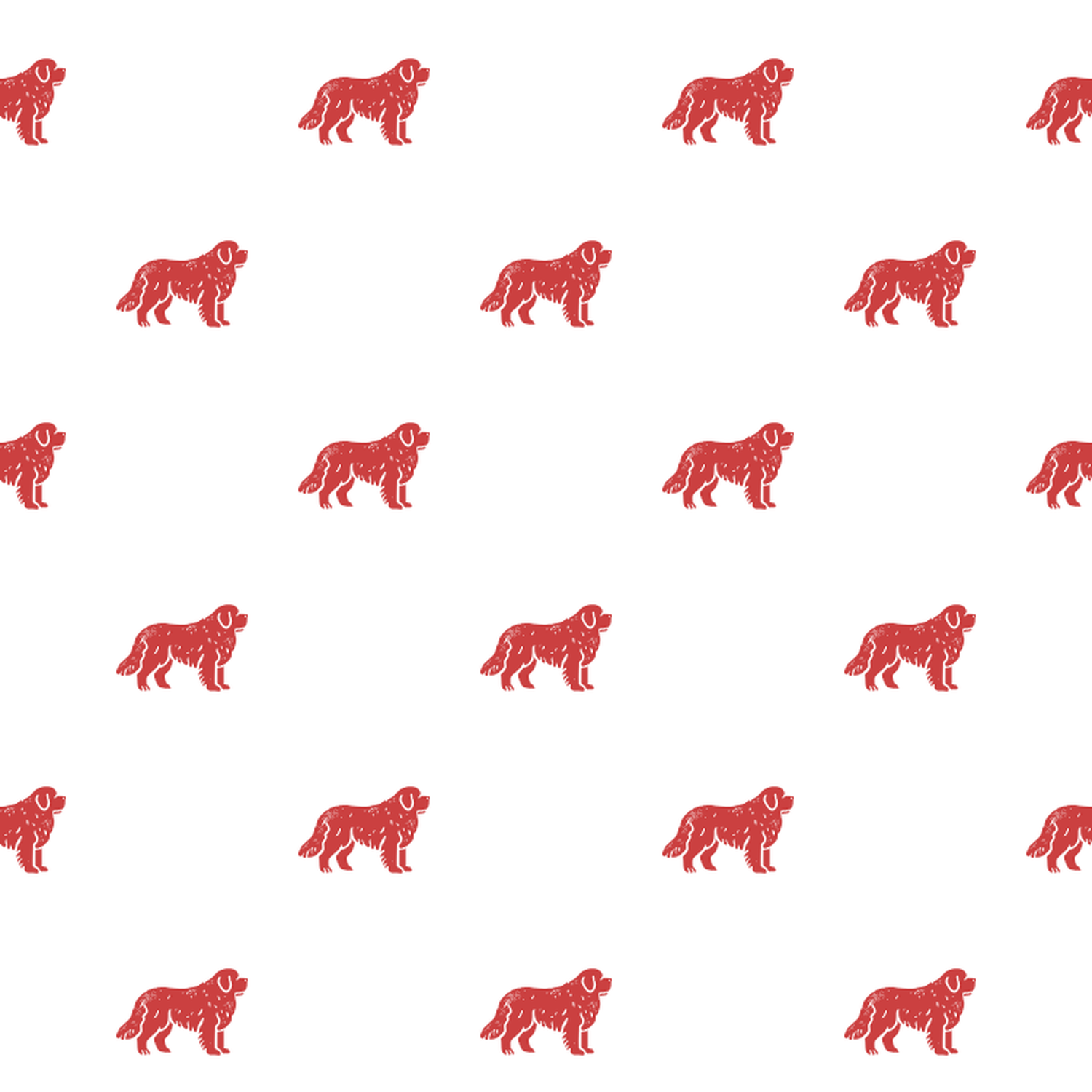 Basic Red on White Newfoundland Pattern