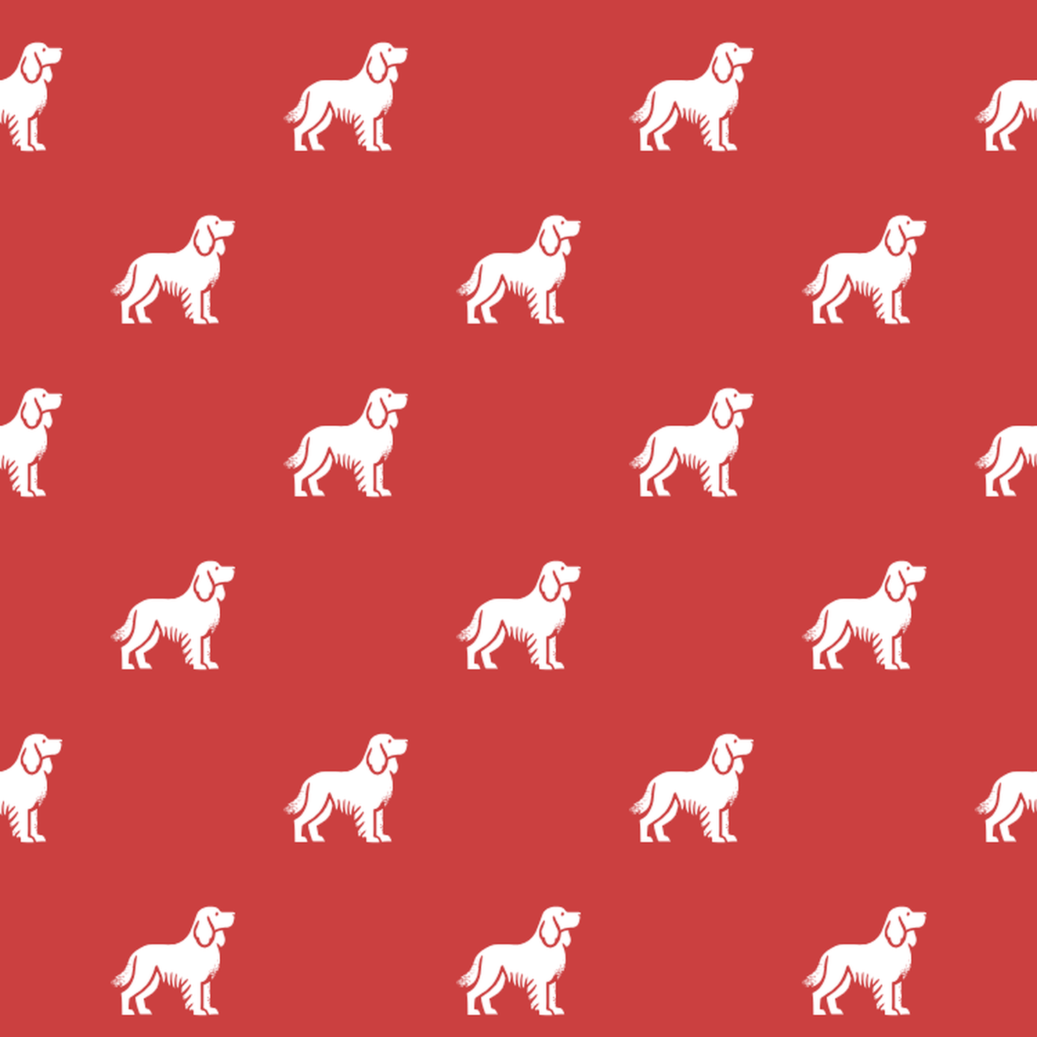 Basic White on Red Picardy Spaniel Pattern