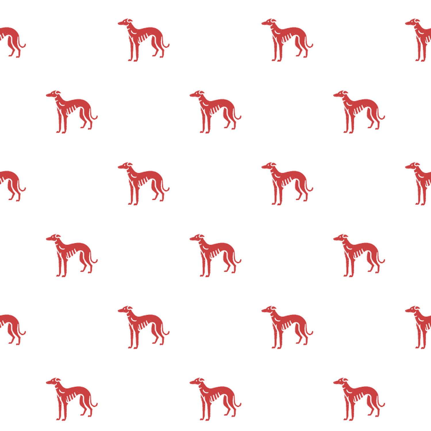 Basic Red on White Rampur Greyhound Pattern