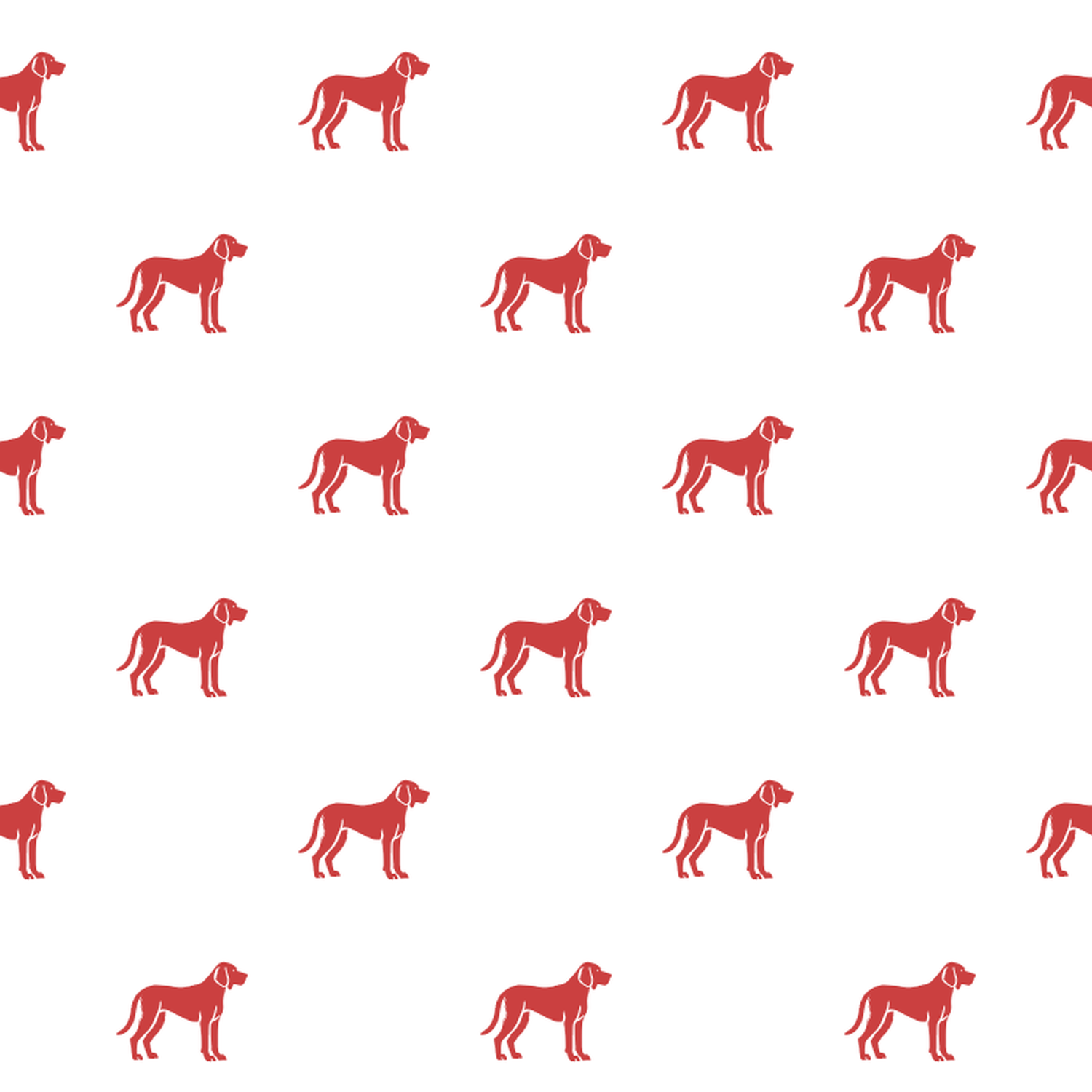 Basic Red on White Redbone Coonhound Pattern