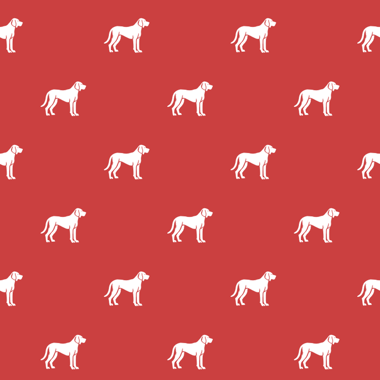 Basic White on Red Redbone Coonhound Pattern