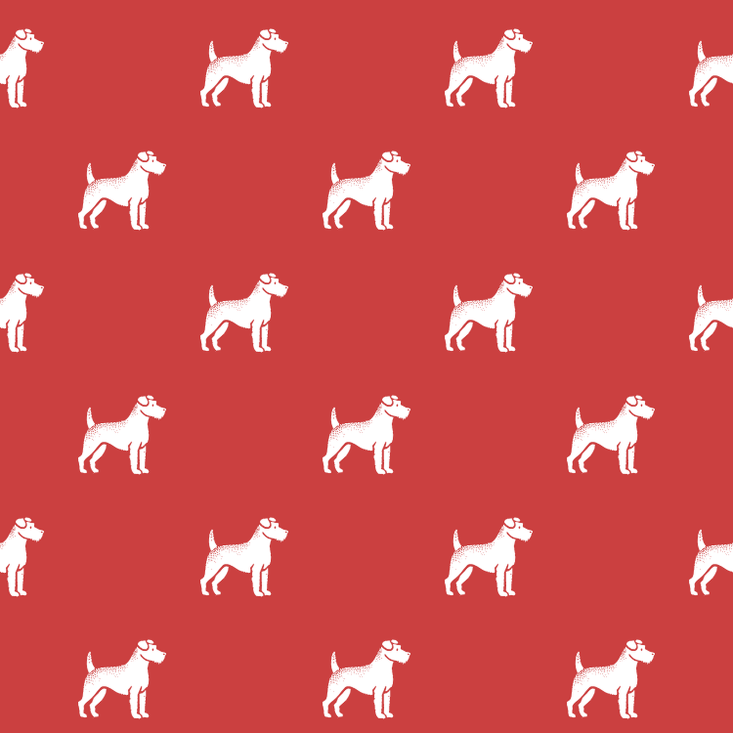 Basic White on Red Russell Terrier Pattern