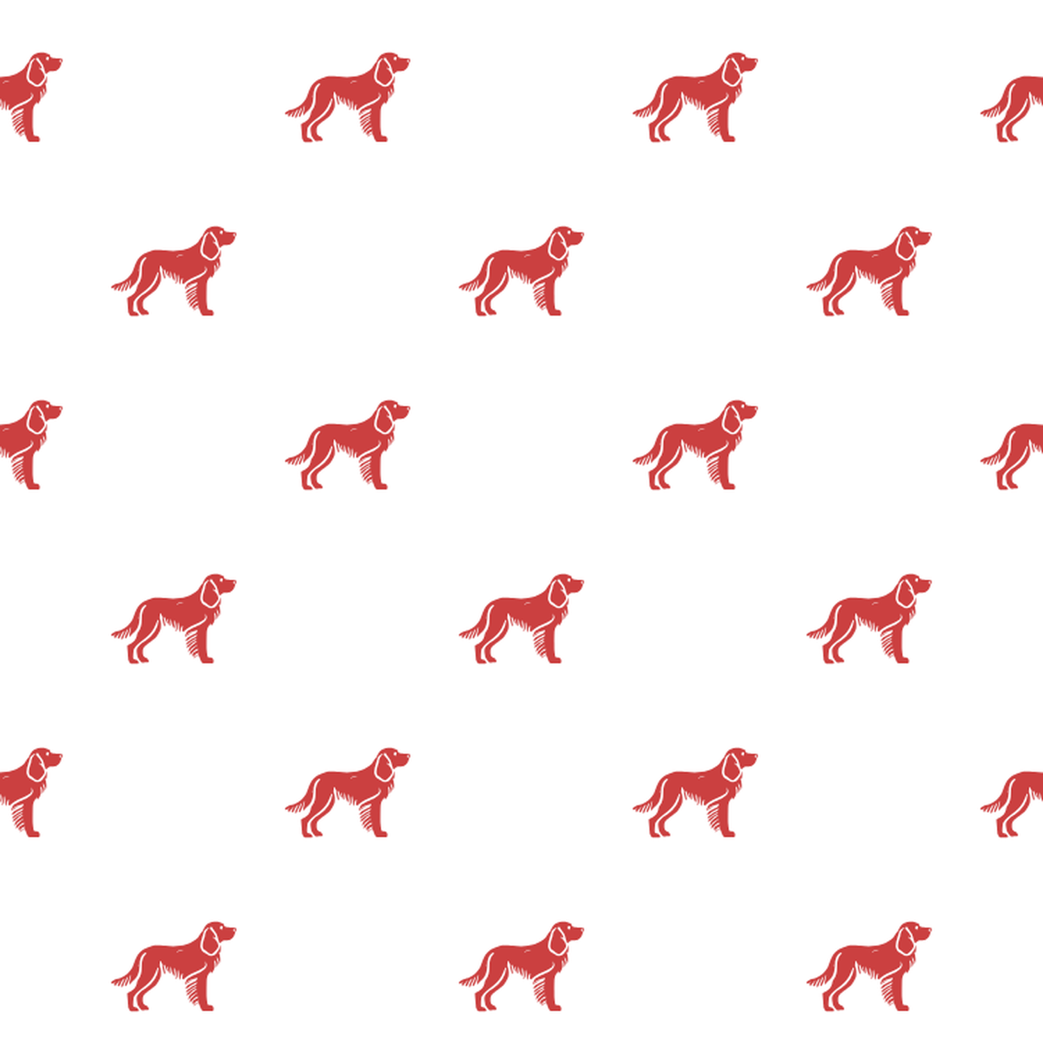 Basic Red on White Saint-Usuge Spaniel Pattern