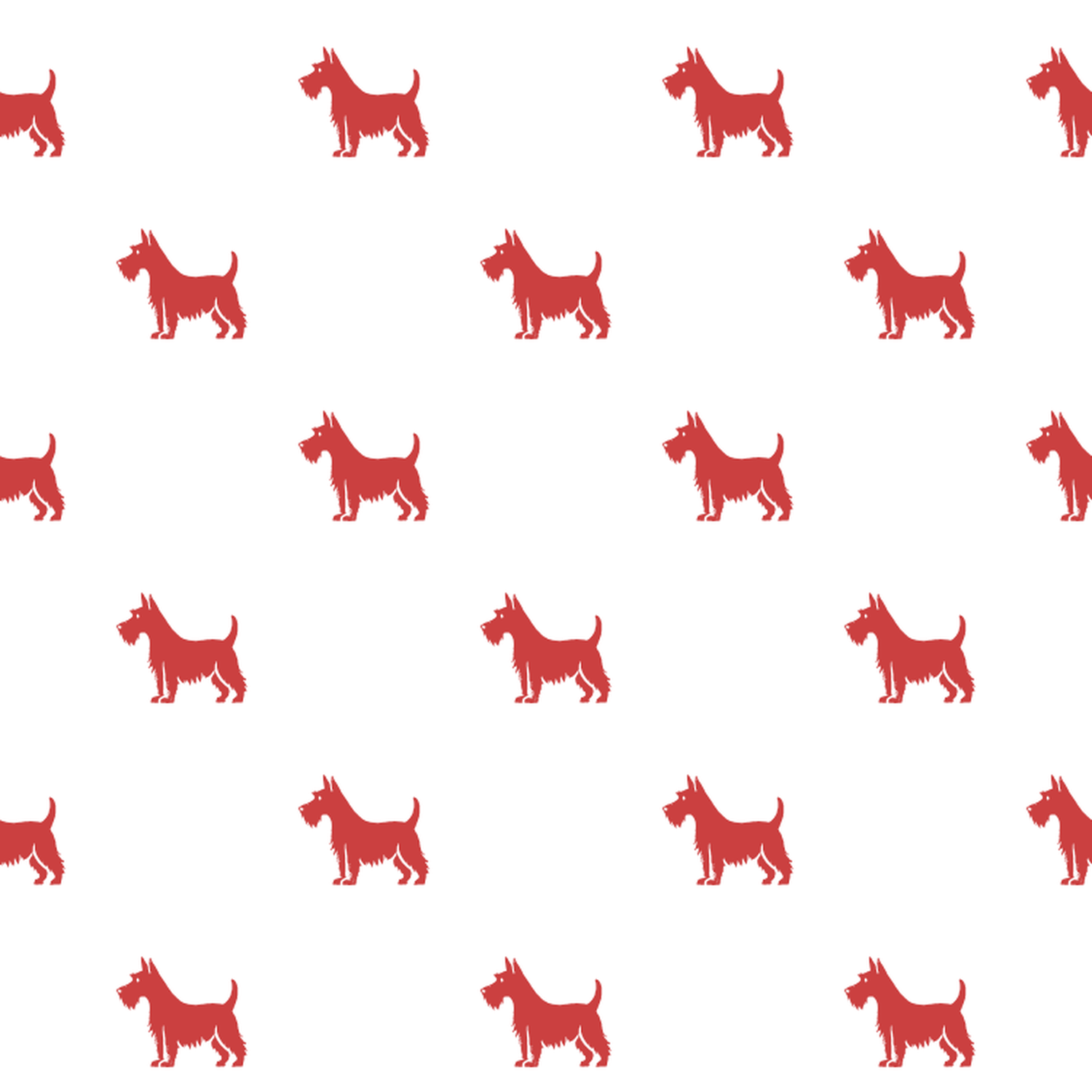 Basic Red on White Scottish Terrier Pattern