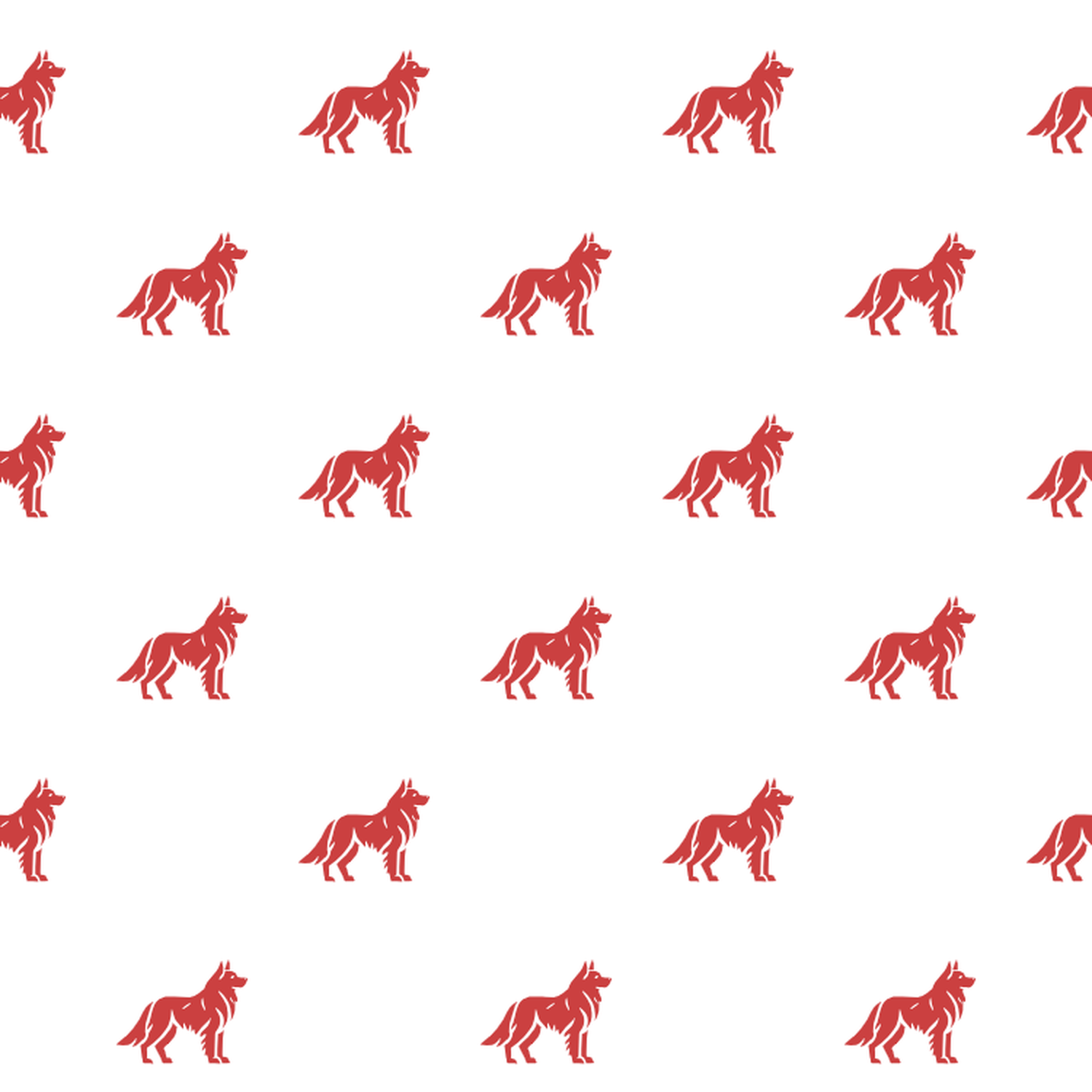 Basic Red on White Shiloh Shepherd Pattern