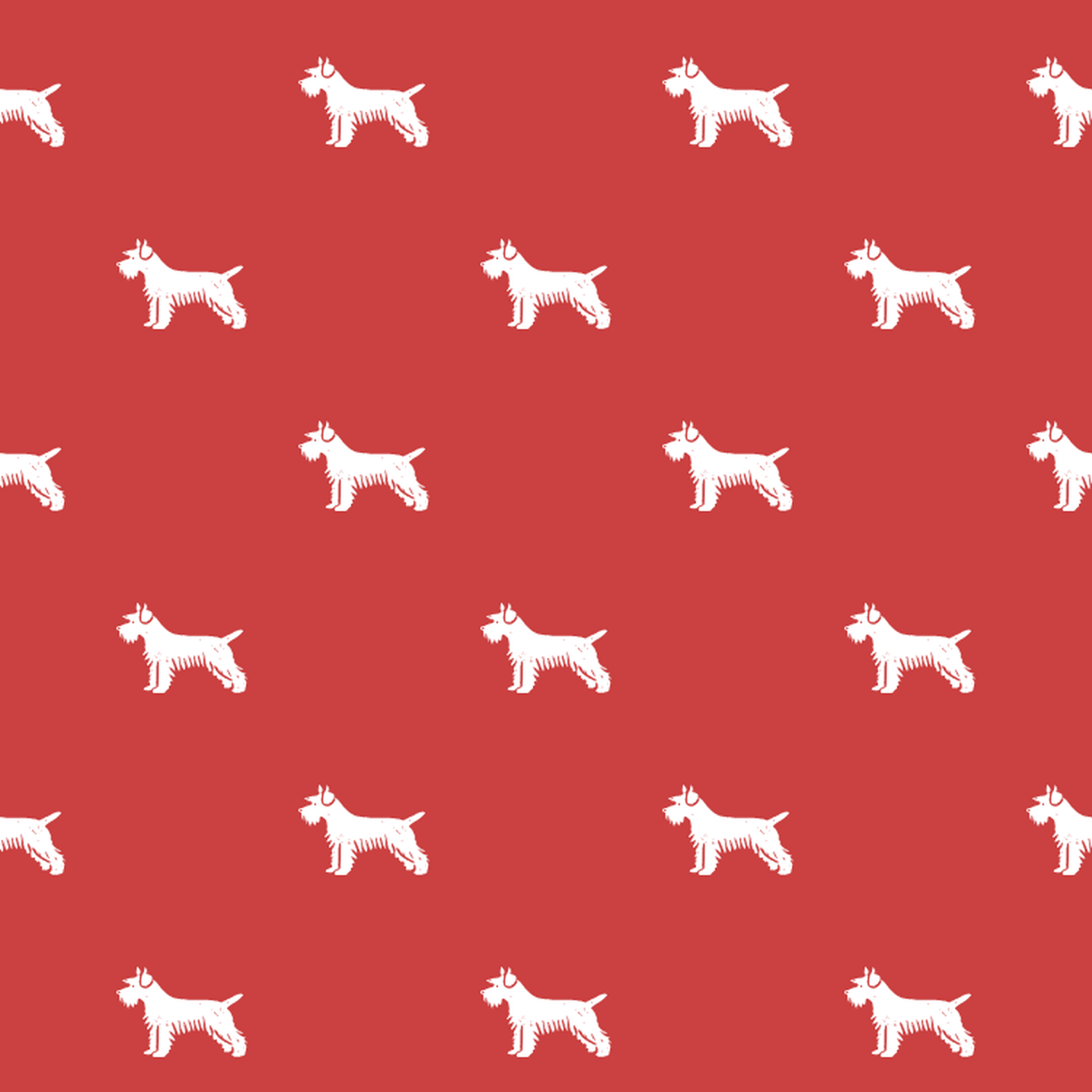 Basic White on Red Silky Terrier Pattern